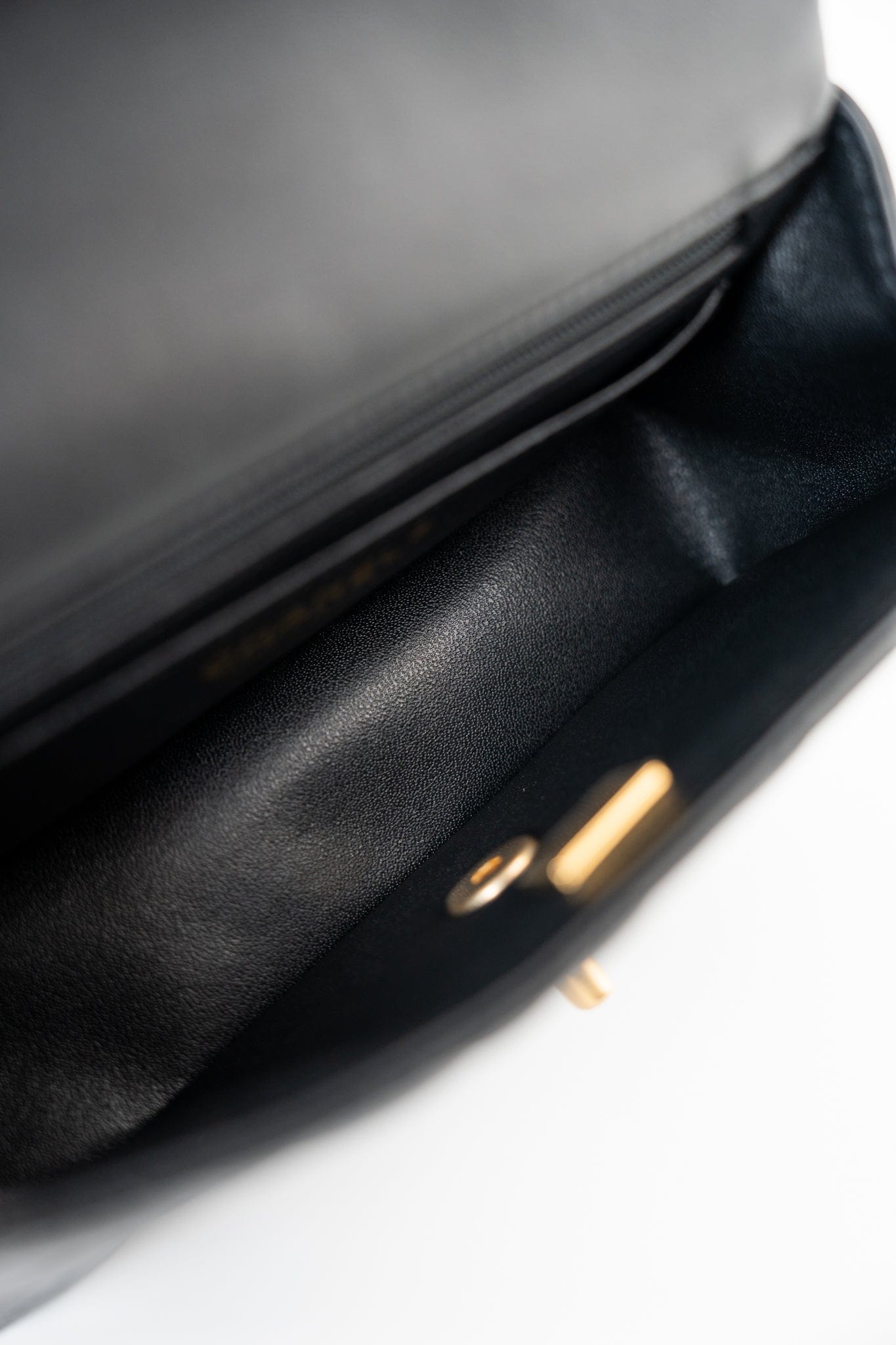 21A Black Lambskin Quilted Mini Top Handle Antique Gold Hardware