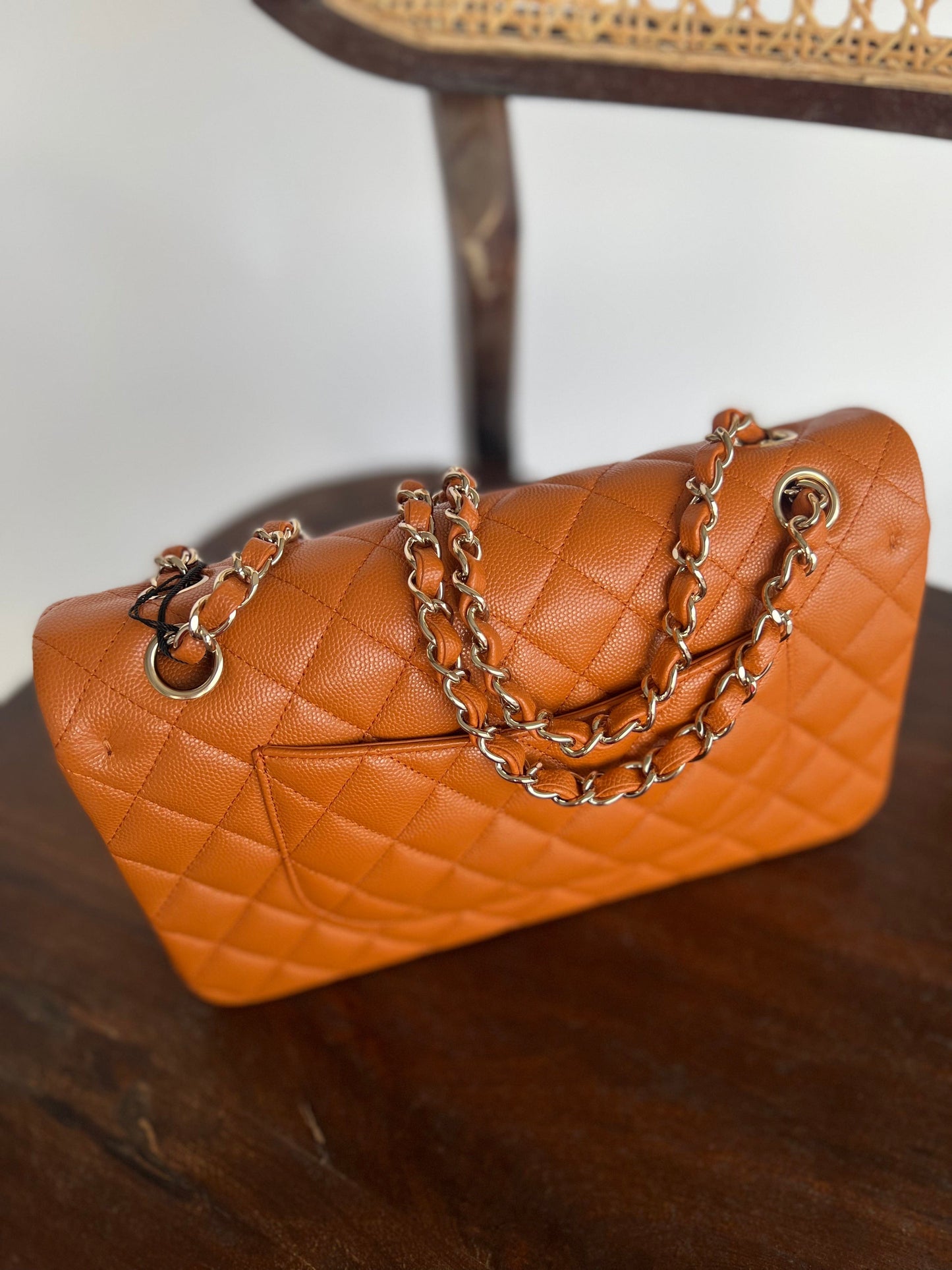 21A Caramel / Light Brown Caviar Quilted Classic Flap LGHW