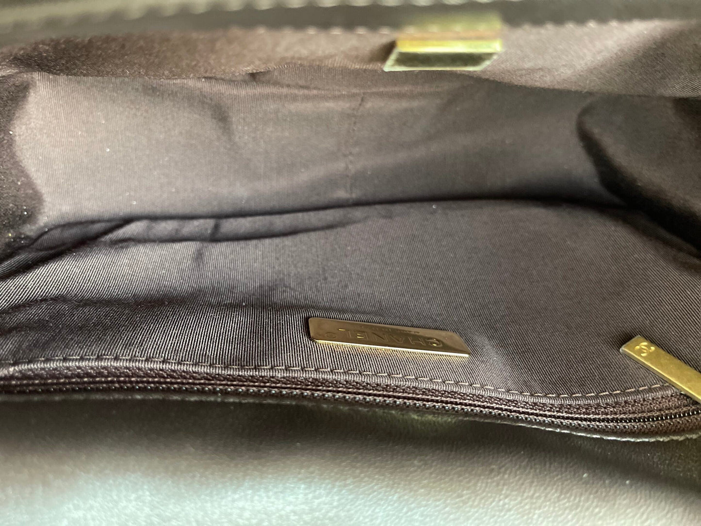 21A Dark Brown Lambskin Quilted 19 Flap Small MHW