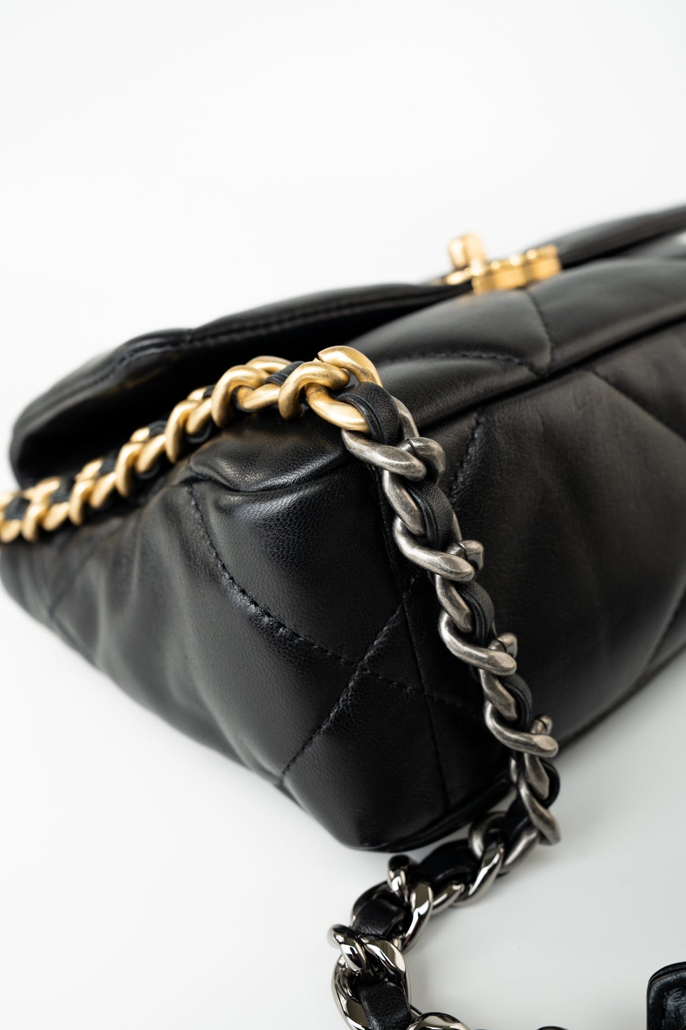 21C Black Lambskin Quilted 19 Flap Small Mixed Hardware