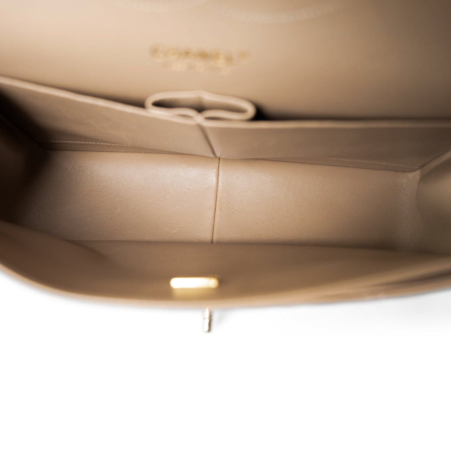 22A Dark Beige Caviar Quilted Jumbo Classic Flap Light Gold Hardware