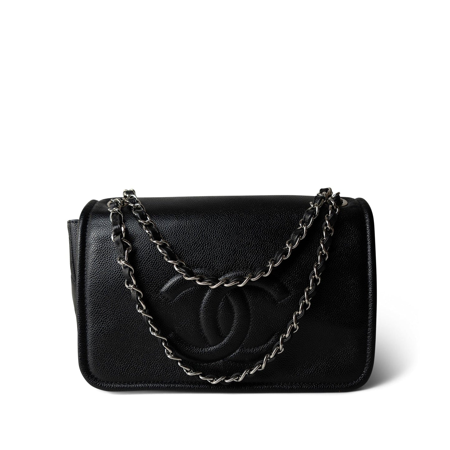 12P Caviar Large Timeless CC Flap Black