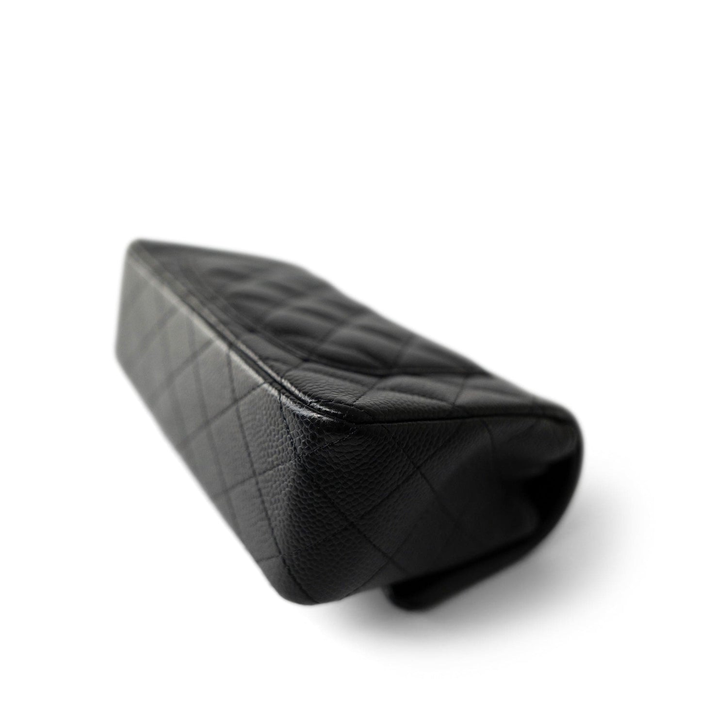 15B Black Caviar Quilted Mini Rectangular Flap Aged Gold Hardware