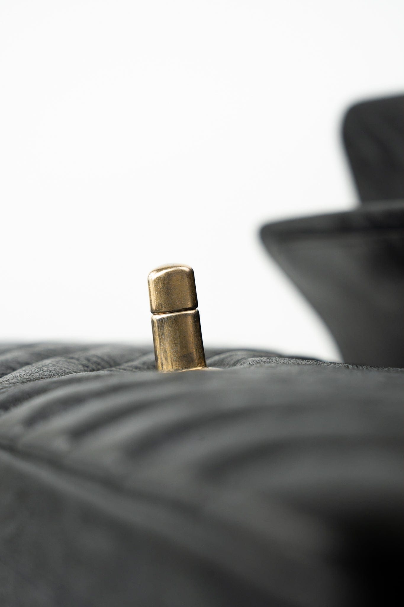 18B Metallic Black Crumpled Calfskin Chevron Classic Flap Medium Aged Gold Hardware