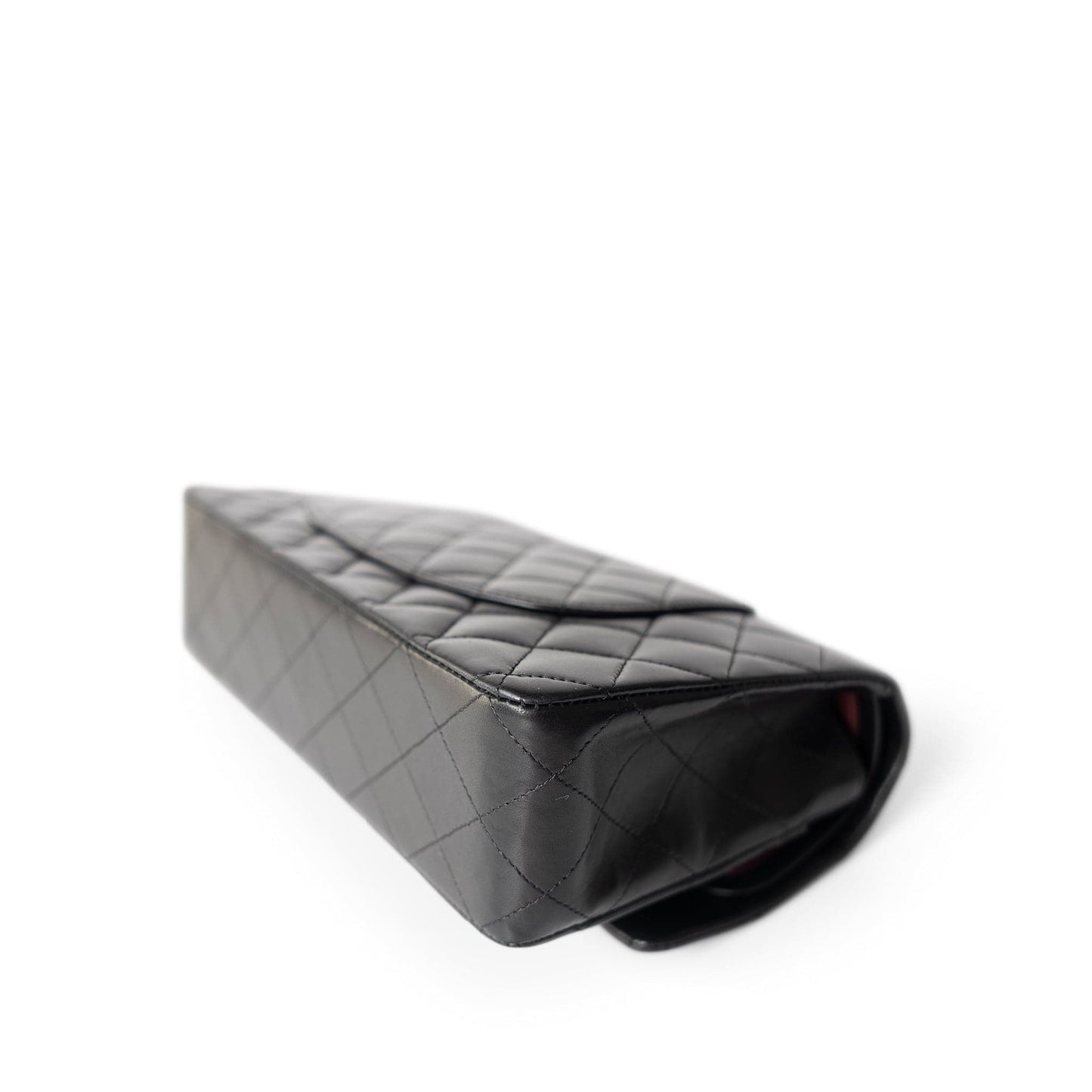 Vintage Black Lambskin Quilted Classic Flap Medium Gold Hardware