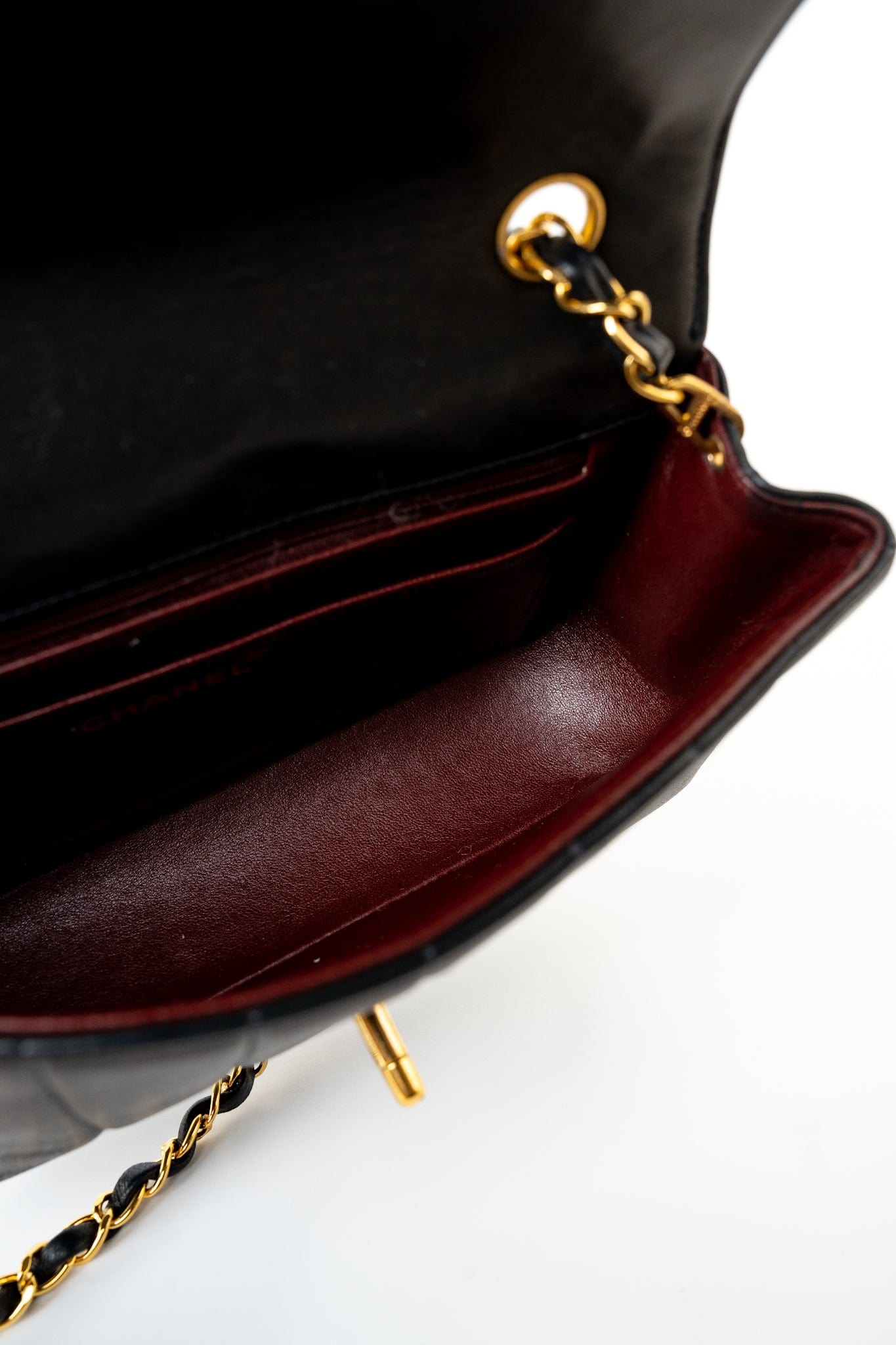 Vintage Black Vertical Lambskin Quilted Single Flap Gold Hardware