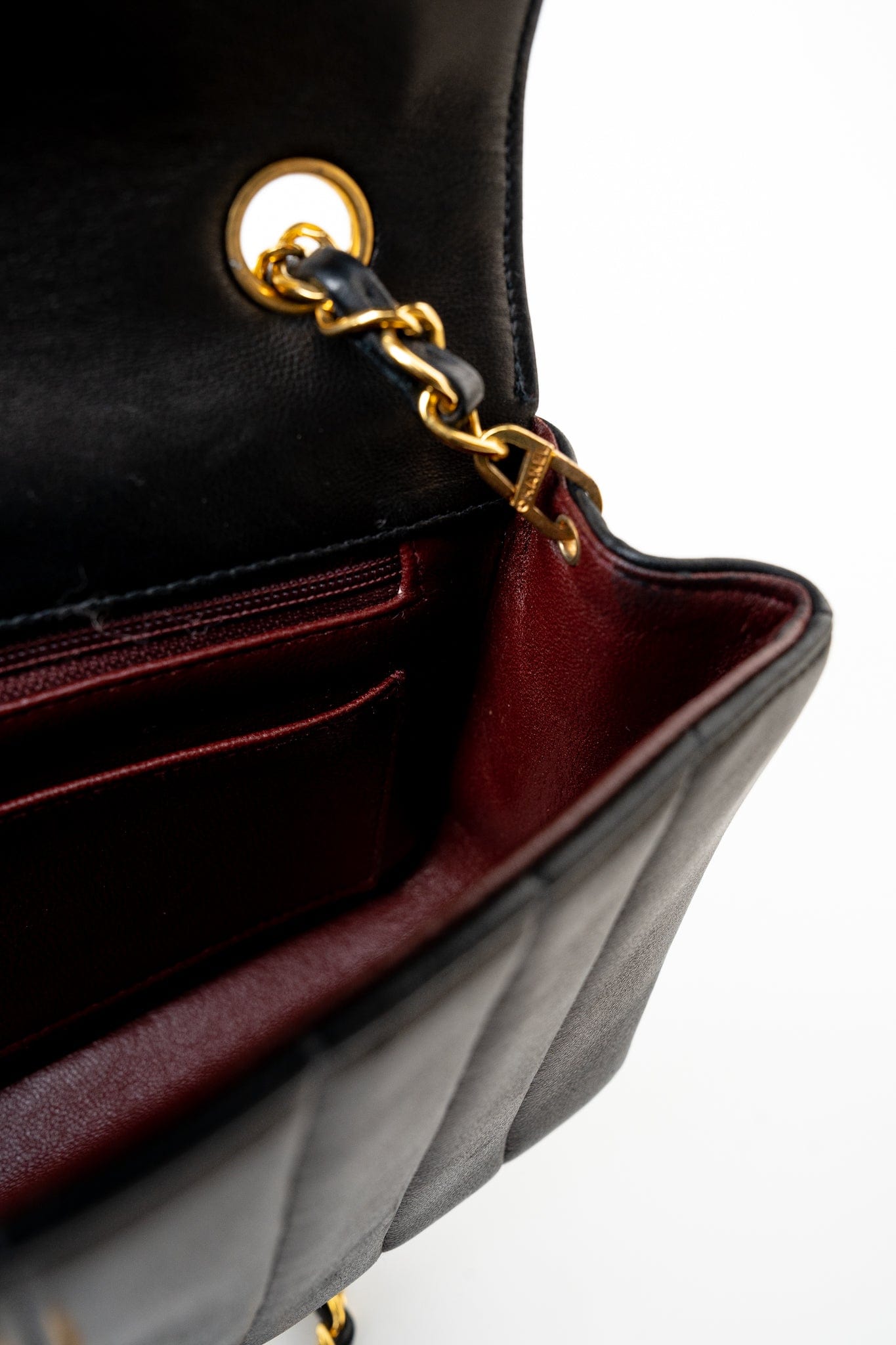 Vintage Black Vertical Lambskin Quilted Single Flap Gold Hardware