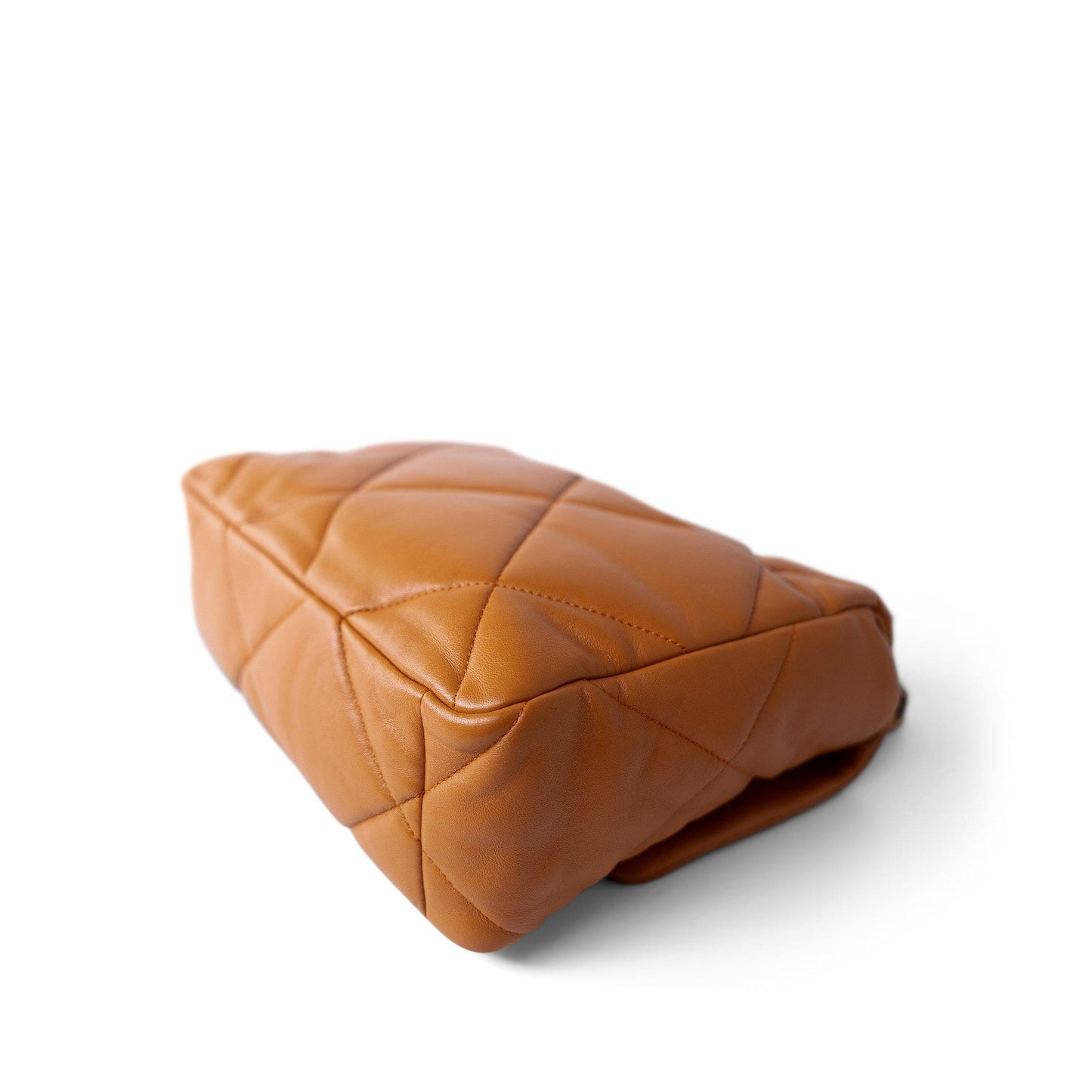 21A Light Brown Lambskin Quilted Medium/Large 19 Flap Mixed Hardware