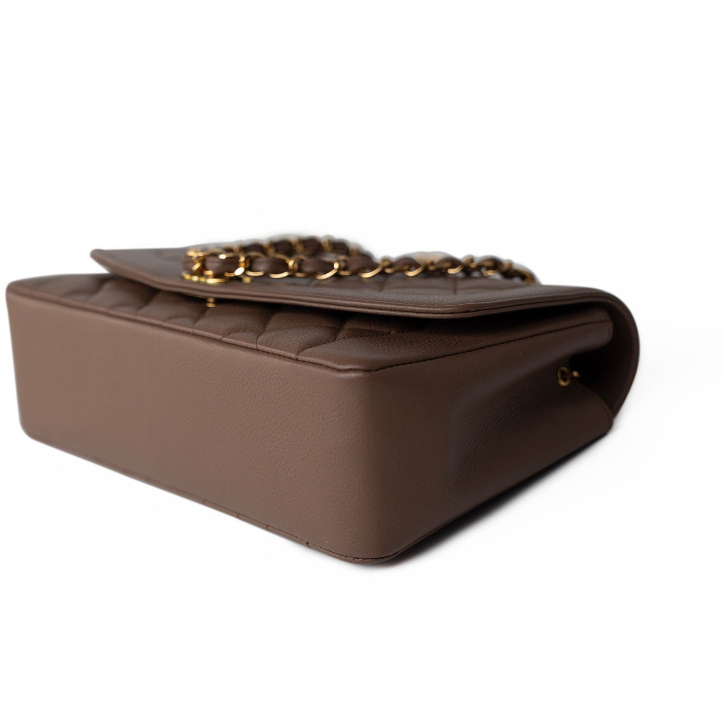 Vintage Brown Caviar Quilted Medium Diana Flap Gold Hardware