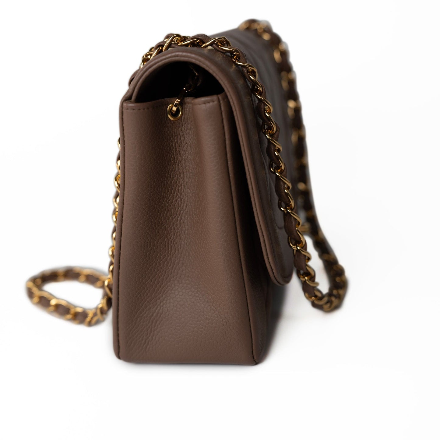 Vintage Brown Caviar Quilted Medium Diana Flap Gold Hardware