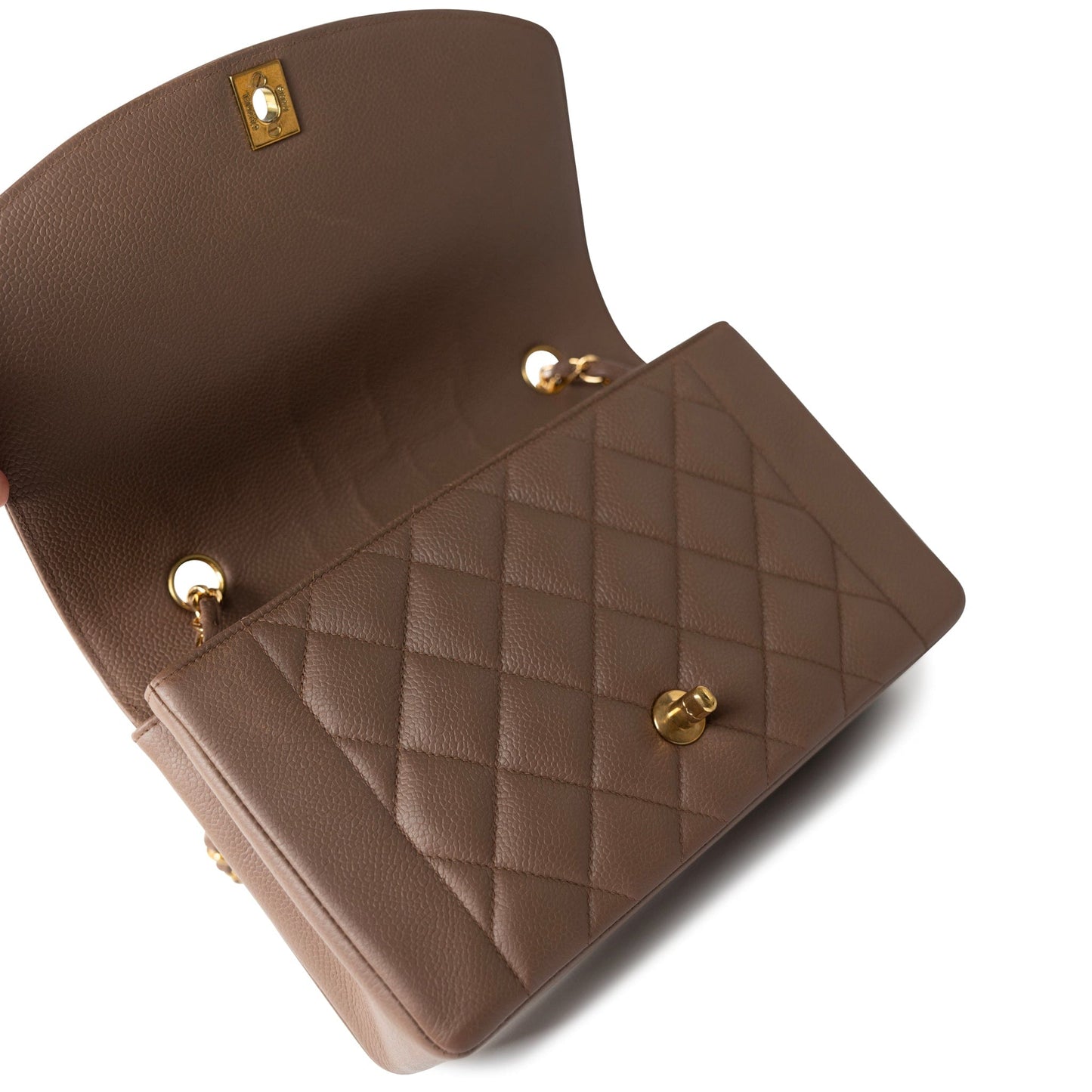 Vintage Brown Caviar Quilted Medium Diana Flap Gold Hardware