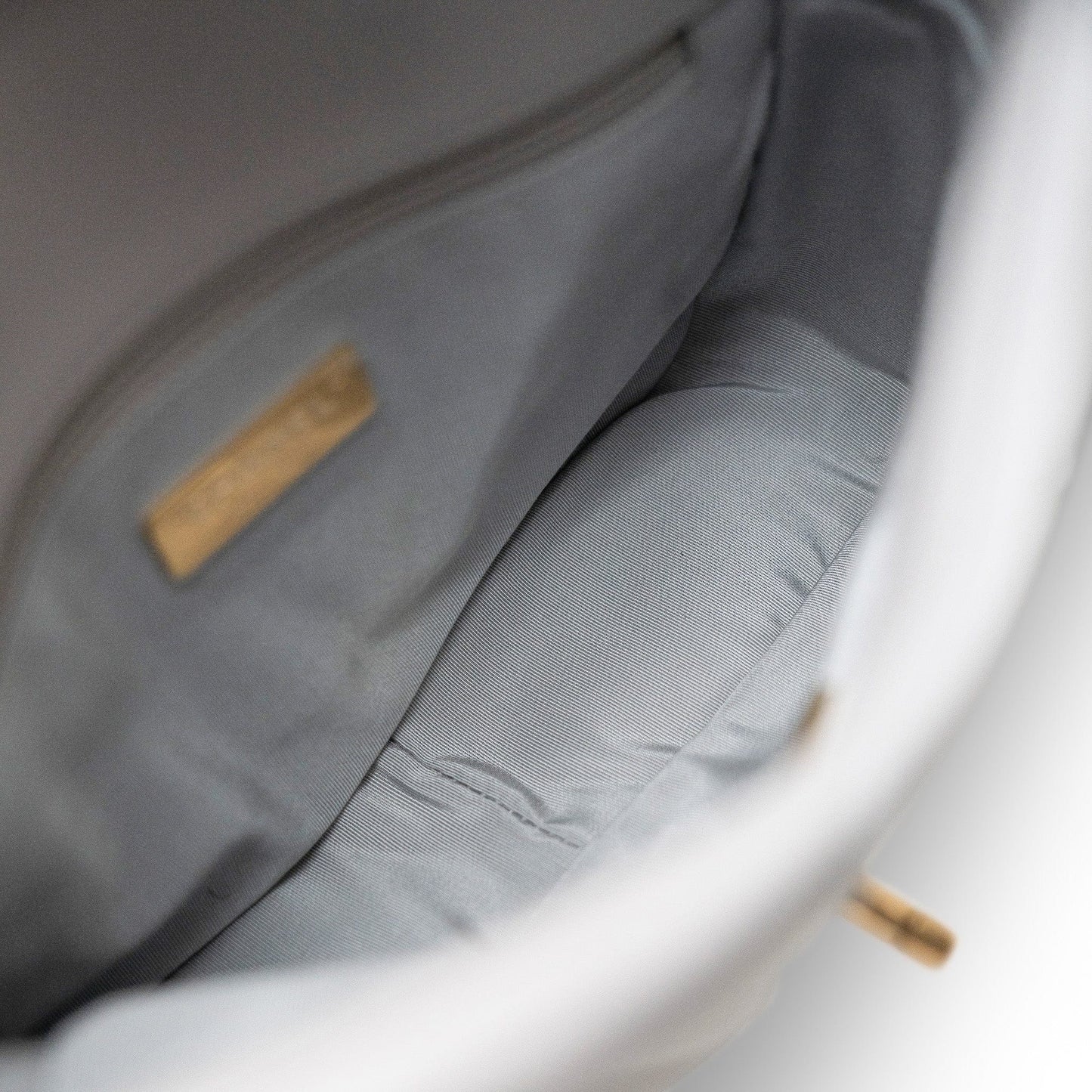 21A Grey Lambskin Quilted 19 Flap Mixed Hardware