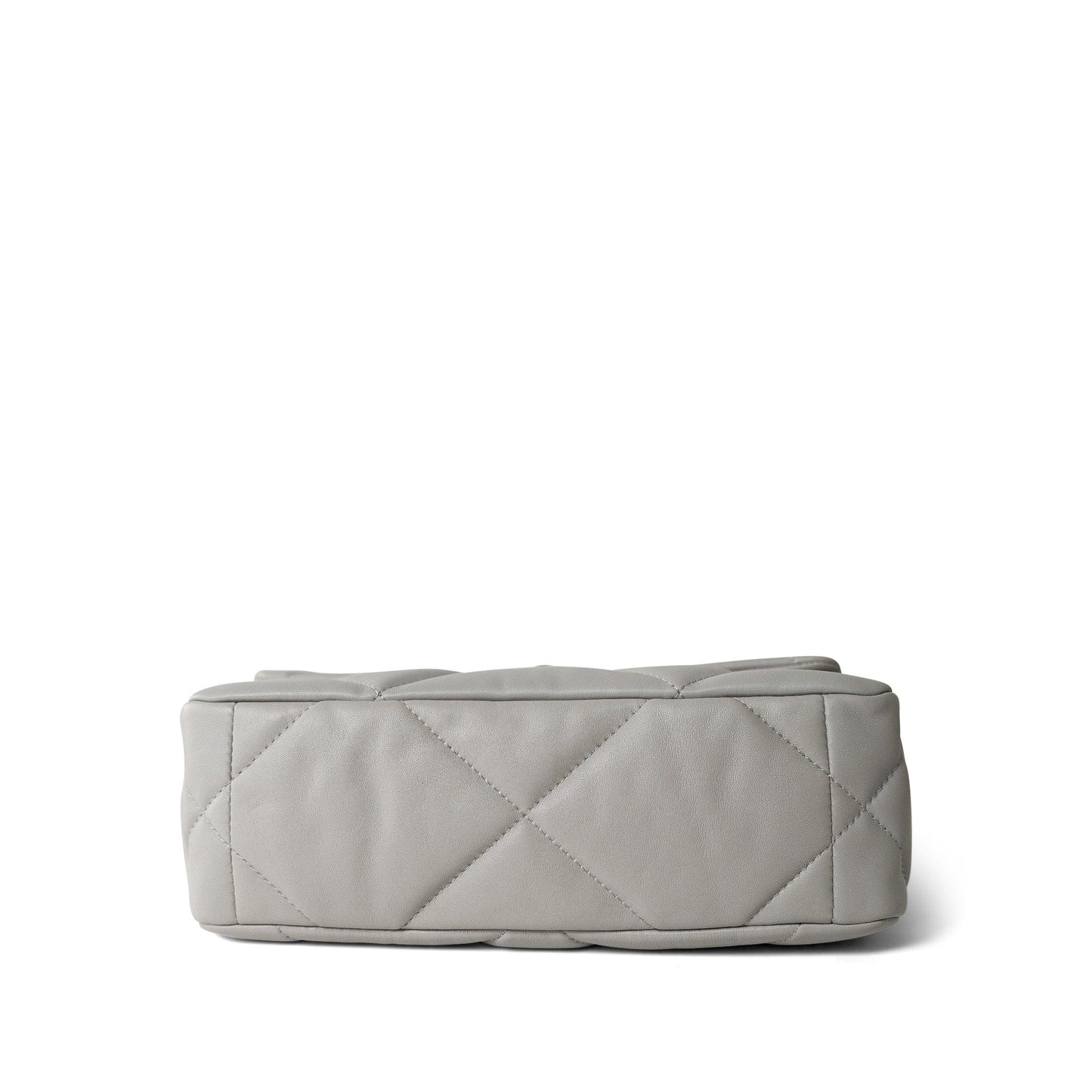 21A Grey Lambskin Quilted 19 Flap Mixed Hardware