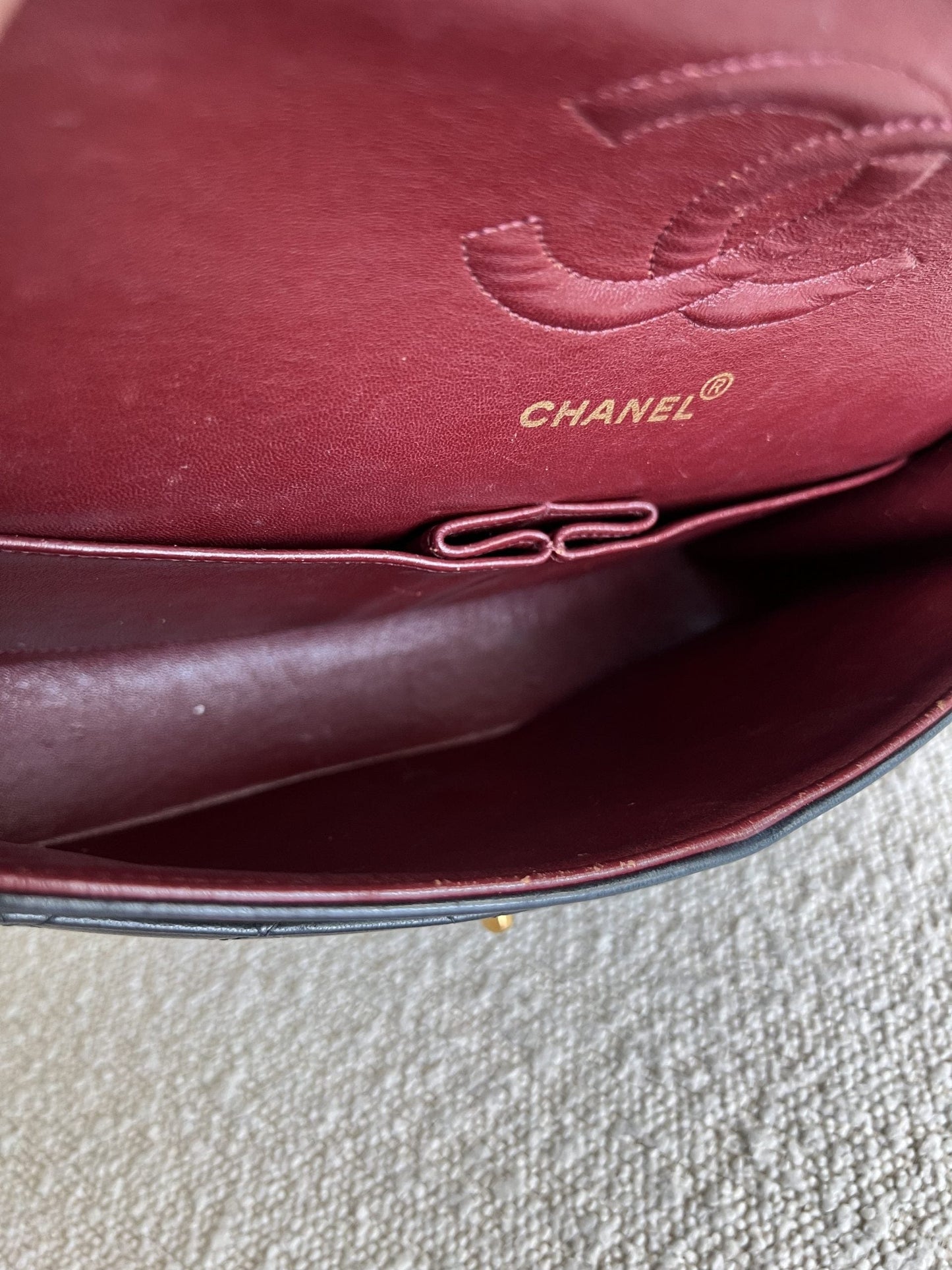 Vintage Black Lambskin Quilted Classic Flap Medium GHW