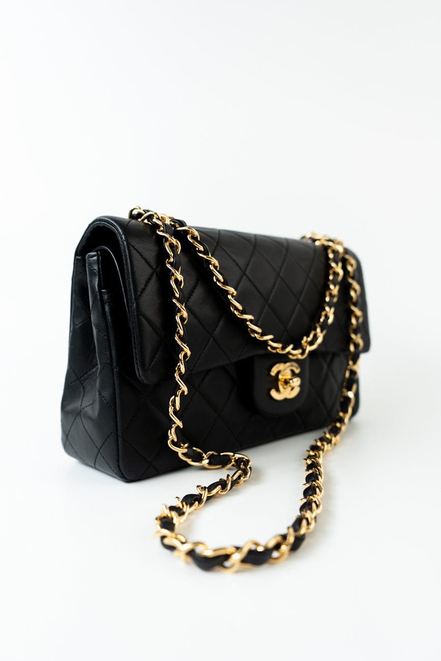 Vintage Small Classic Flap Black Lambskin Quilted GHW