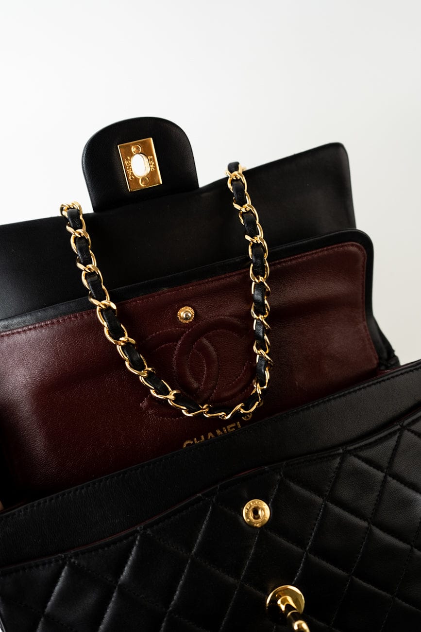 Vintage Small Classic Flap Black Lambskin Quilted GHW