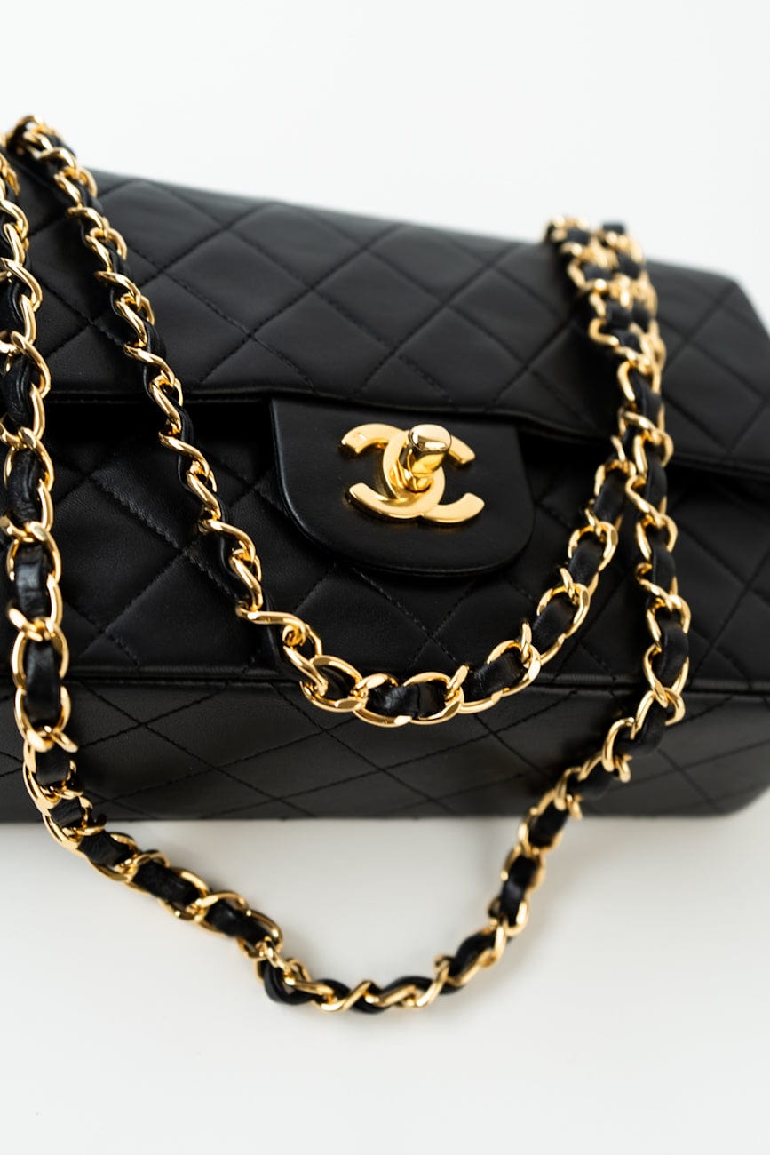 Vintage Small Classic Flap Black Lambskin Quilted GHW