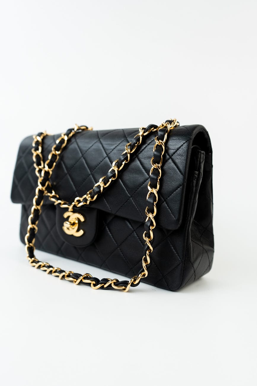 Vintage Small Classic Flap Black Lambskin Quilted GHW