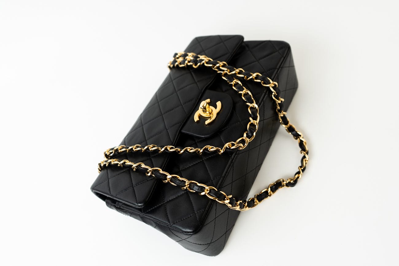 Vintage Small Classic Flap Black Lambskin Quilted GHW