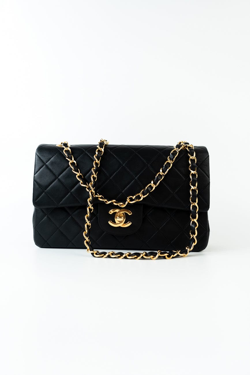 Vintage Small Classic Flap Black Lambskin Quilted GHW