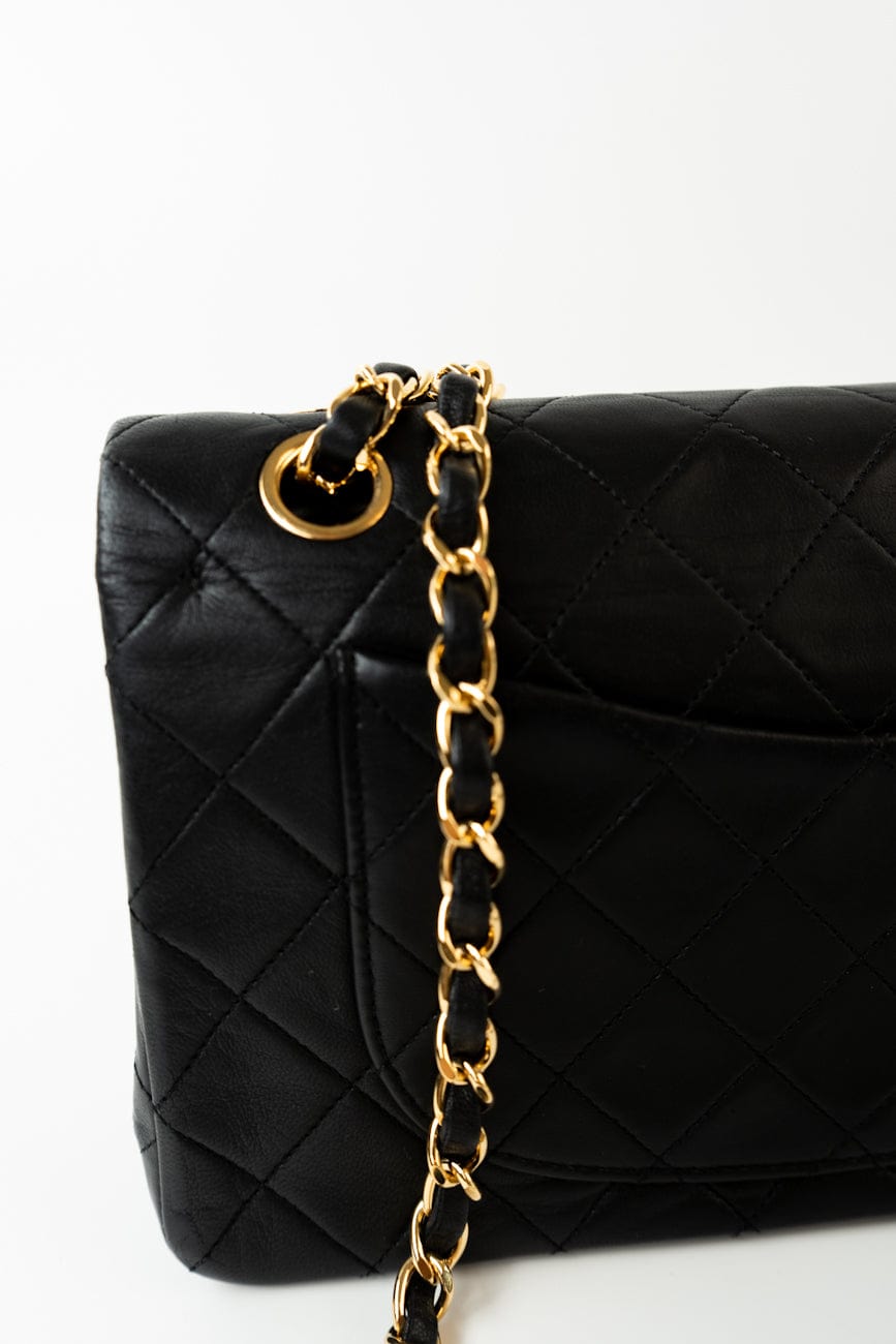 Vintage Small Classic Flap Black Lambskin Quilted GHW