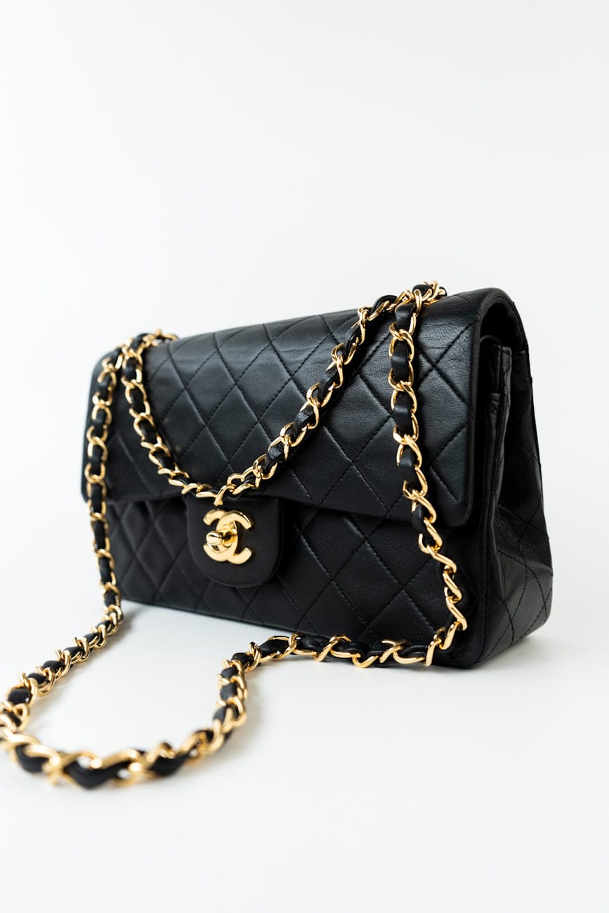 Vintage Small Classic Flap Black Lambskin Quilted GHW