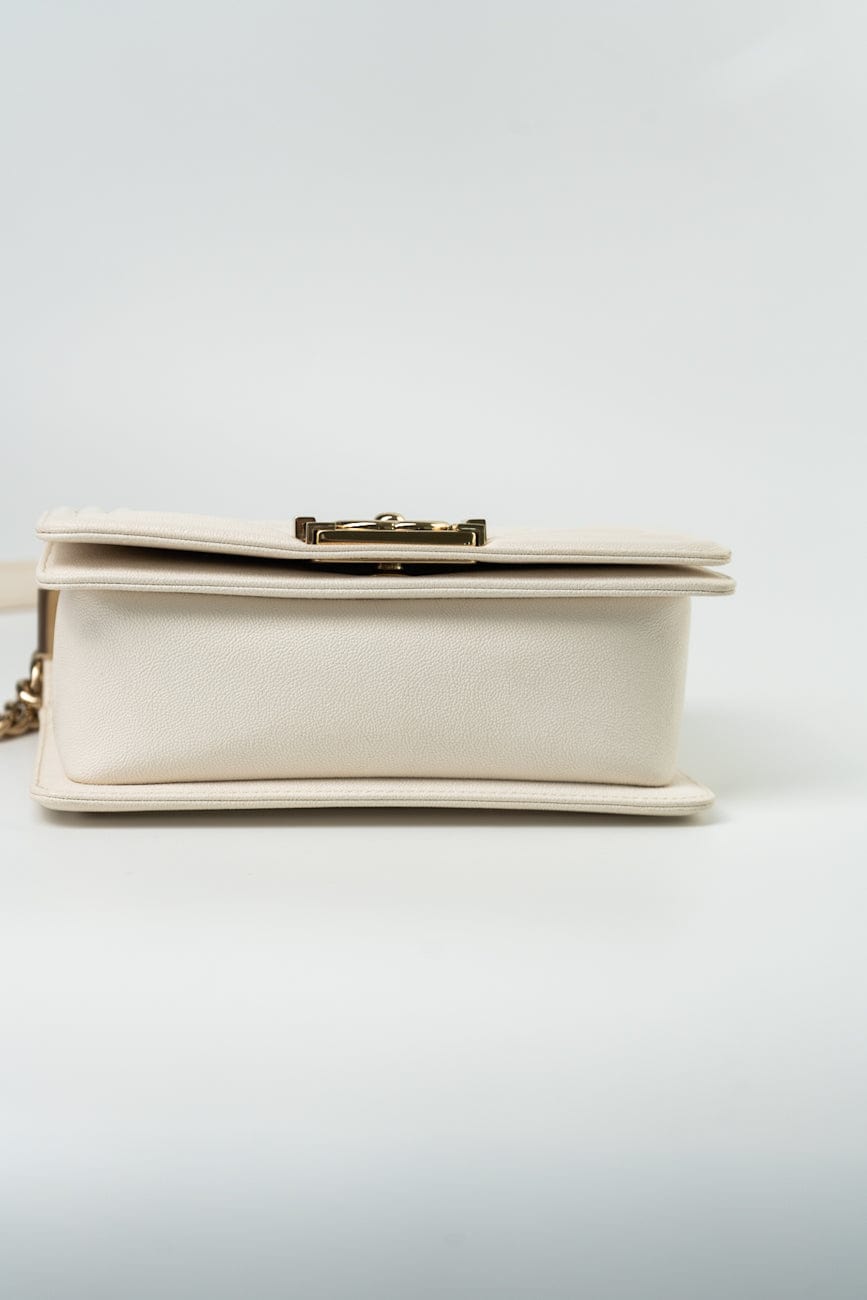 White Caviar Quilted LeBoy Bag Small