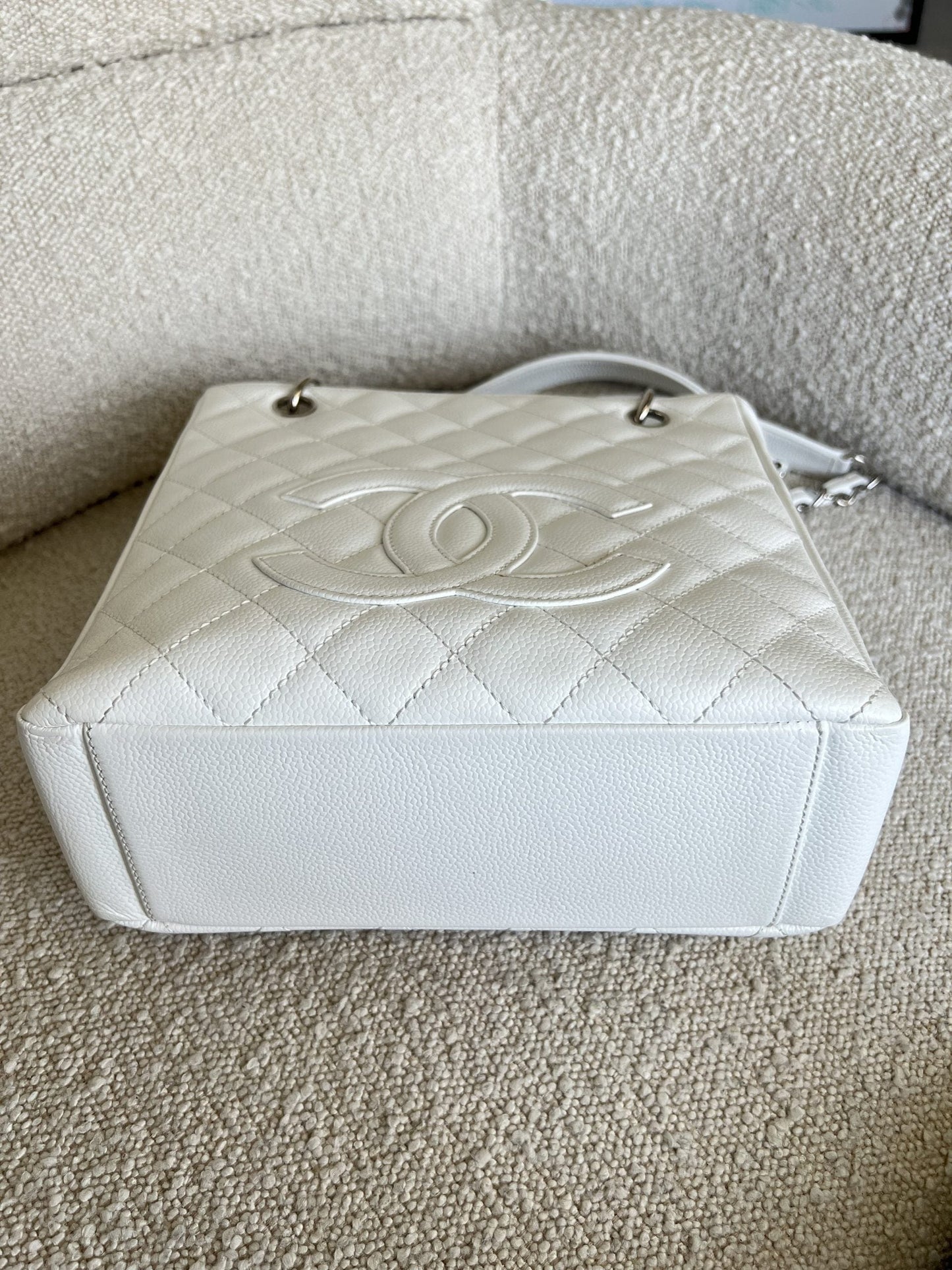 White Caviar Quilted Petite Shopping Tote