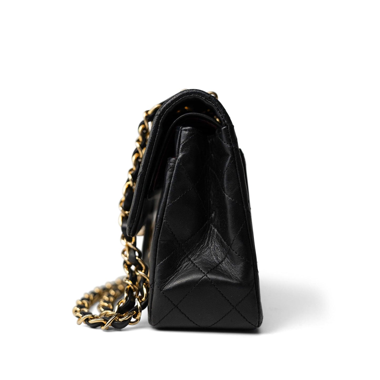 Vintage Small Classic Flap Black Lambskin Quilted GHW