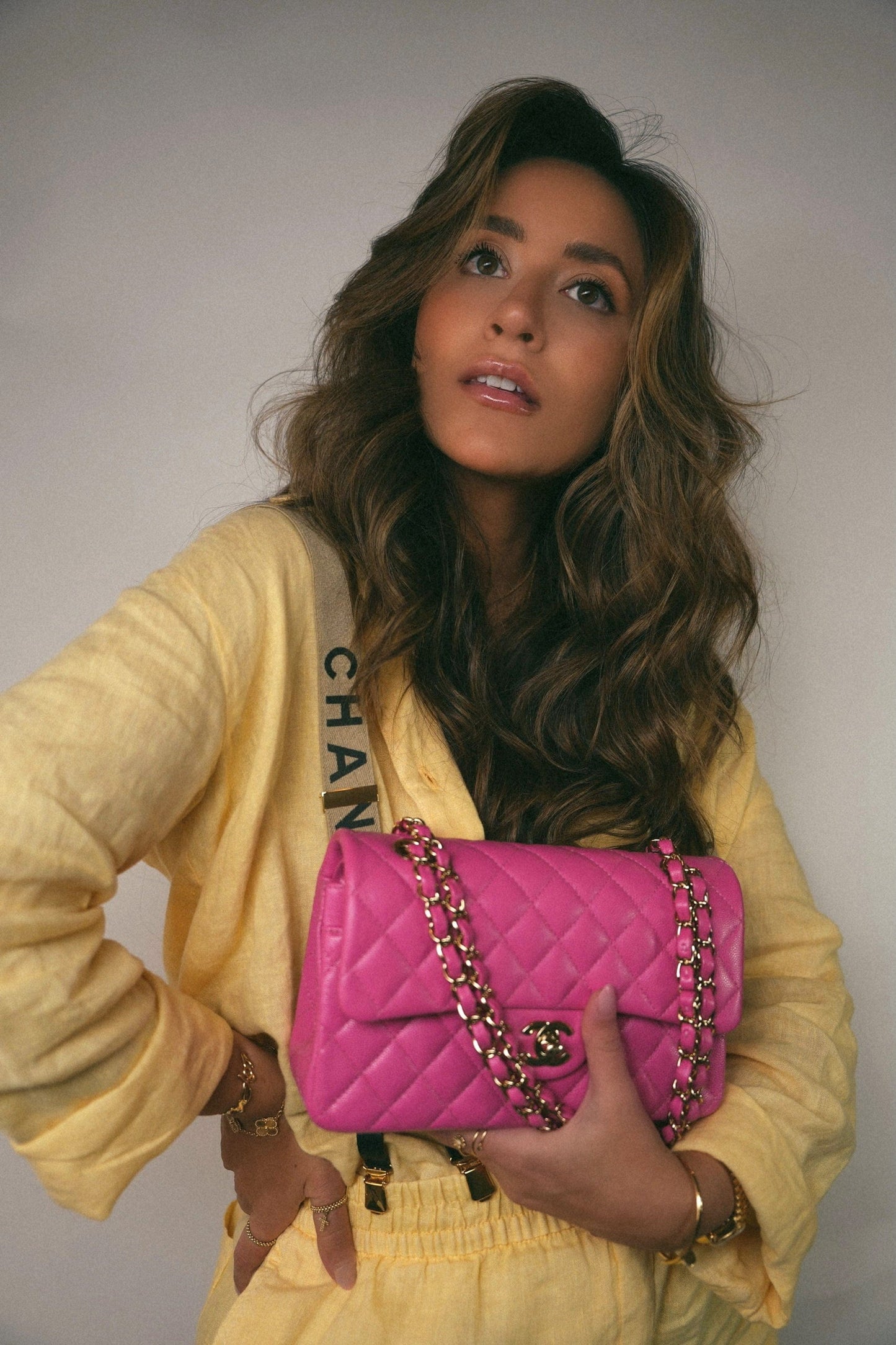 20S Pink Caviar Quilted Classic Flap Small LGHW