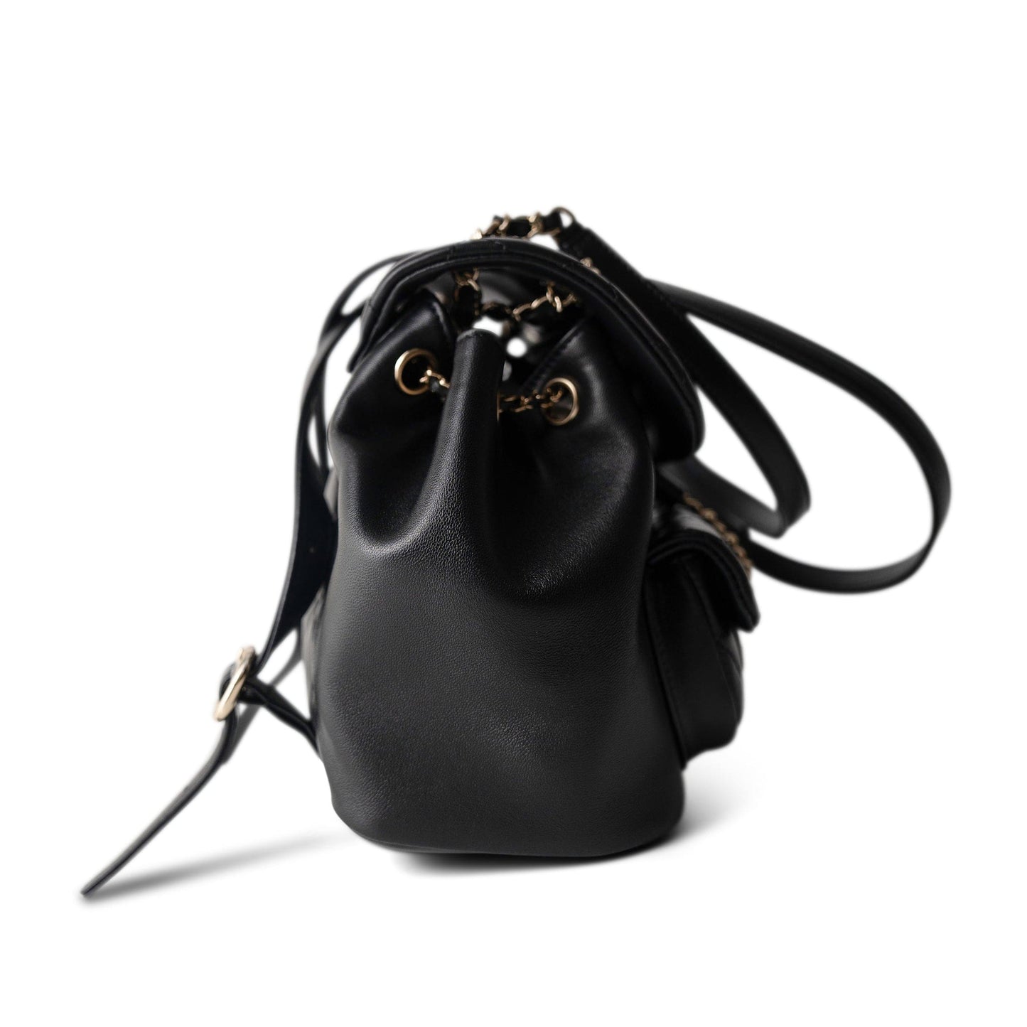 22A Black Lambskin Leather Duma Backpack Small LGHW