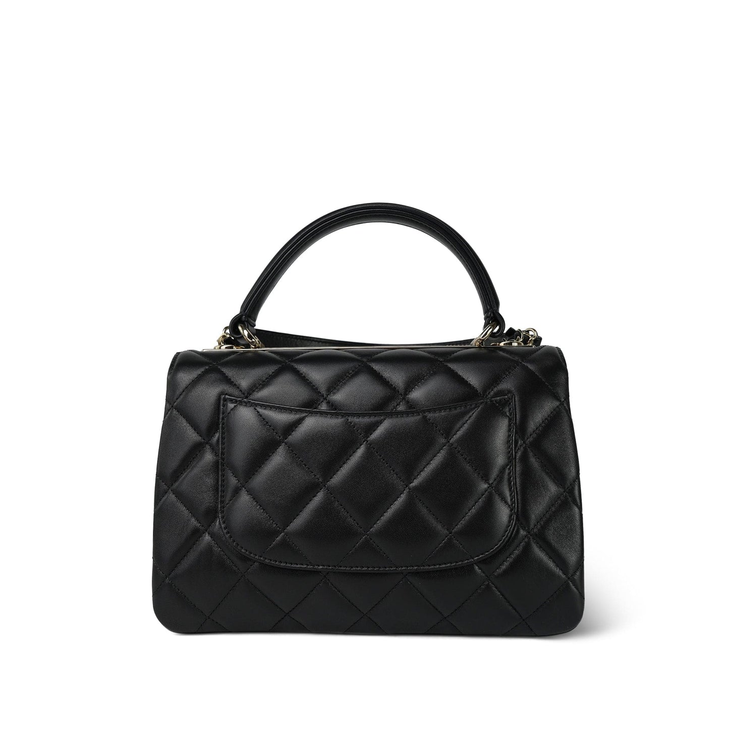 21S Black Lambskin Quilted Small Trendy CC Light Gold Hardware