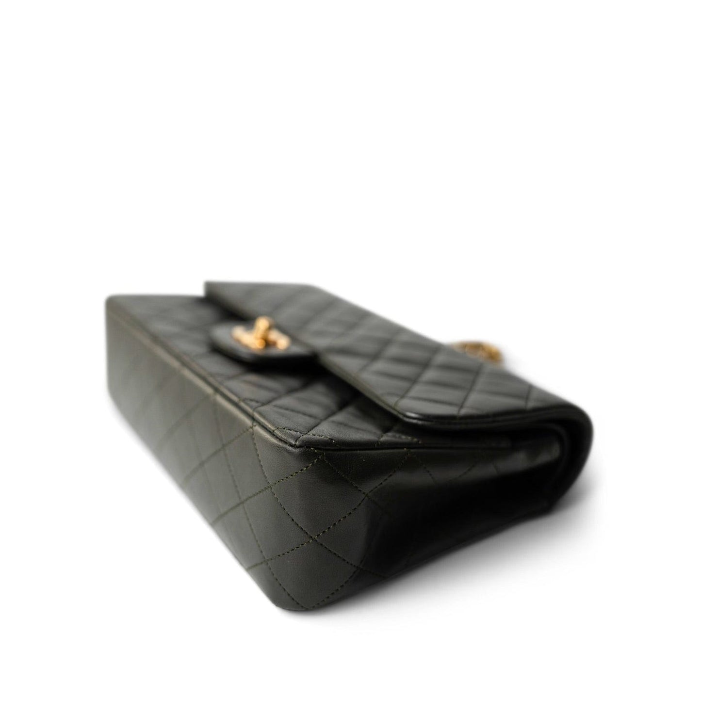 Vintage Green/Grey Lambskin Quilted Classic Flap GHW