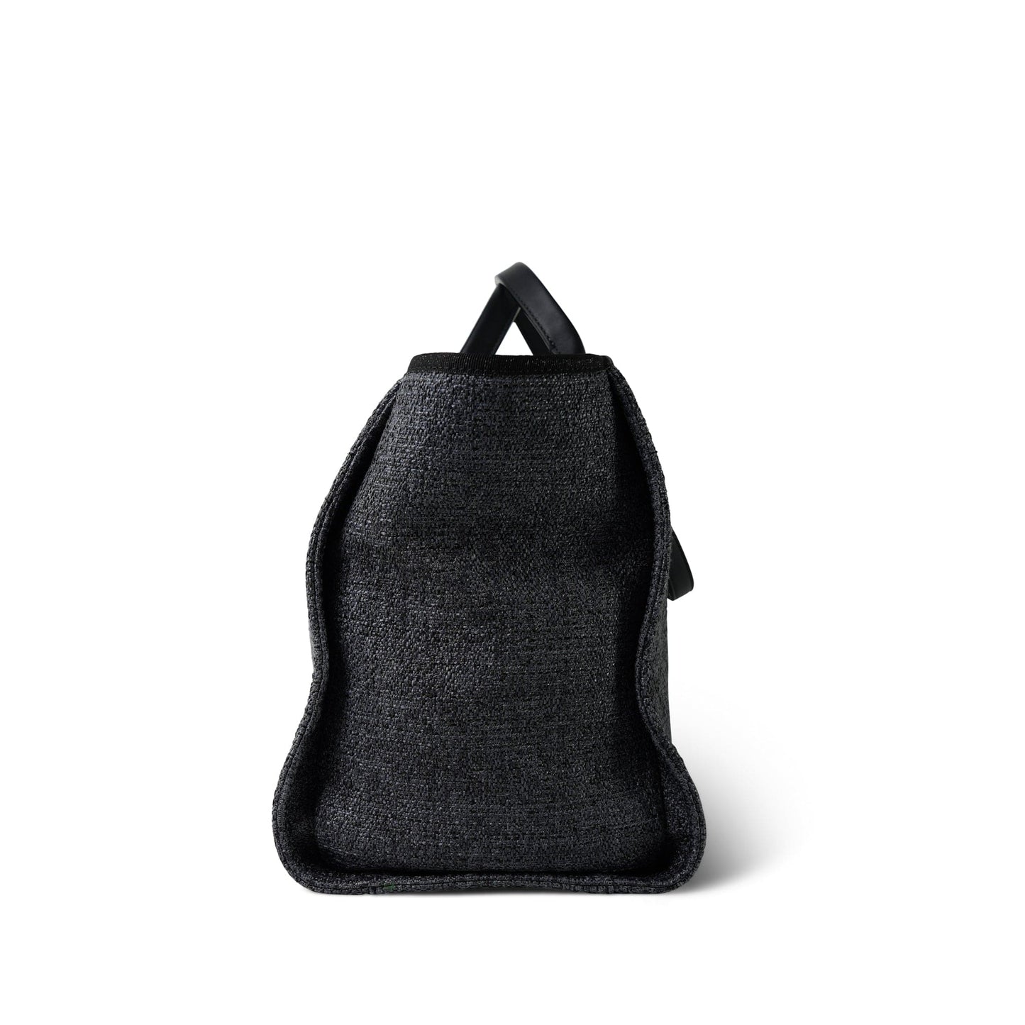 21S Navy/Black Raffia/Tweed Quilted Deauville Tote Large Light Gold Hardware