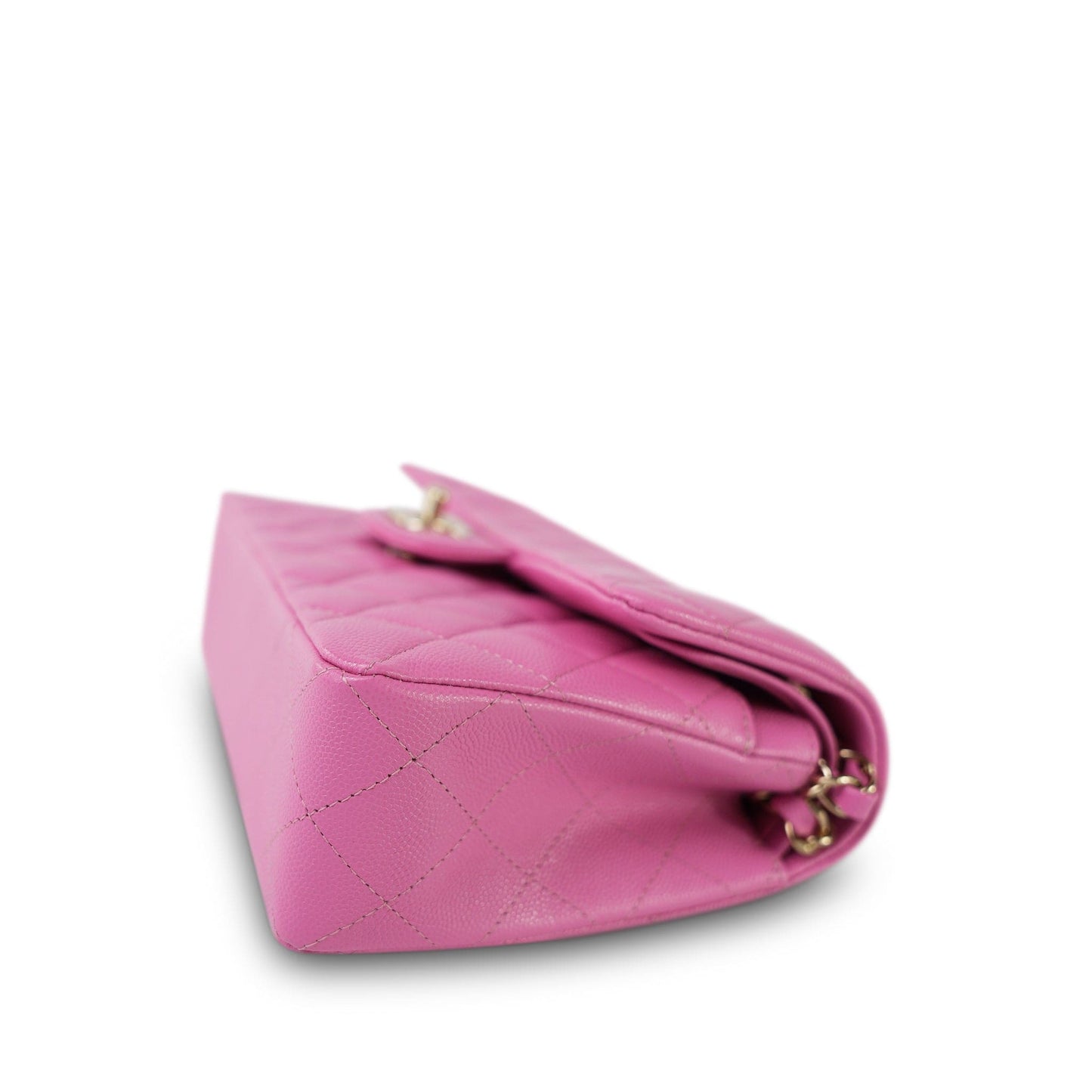 21P Pink Caviar Quilted Classic Flap Small LGHW