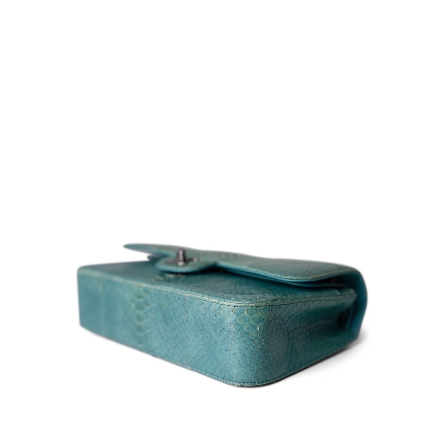 Turquoise Python Medium Classic Double Flap