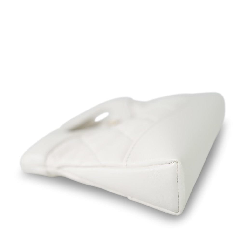 White 31 Nano Shopping Bag Light Gold Hardware