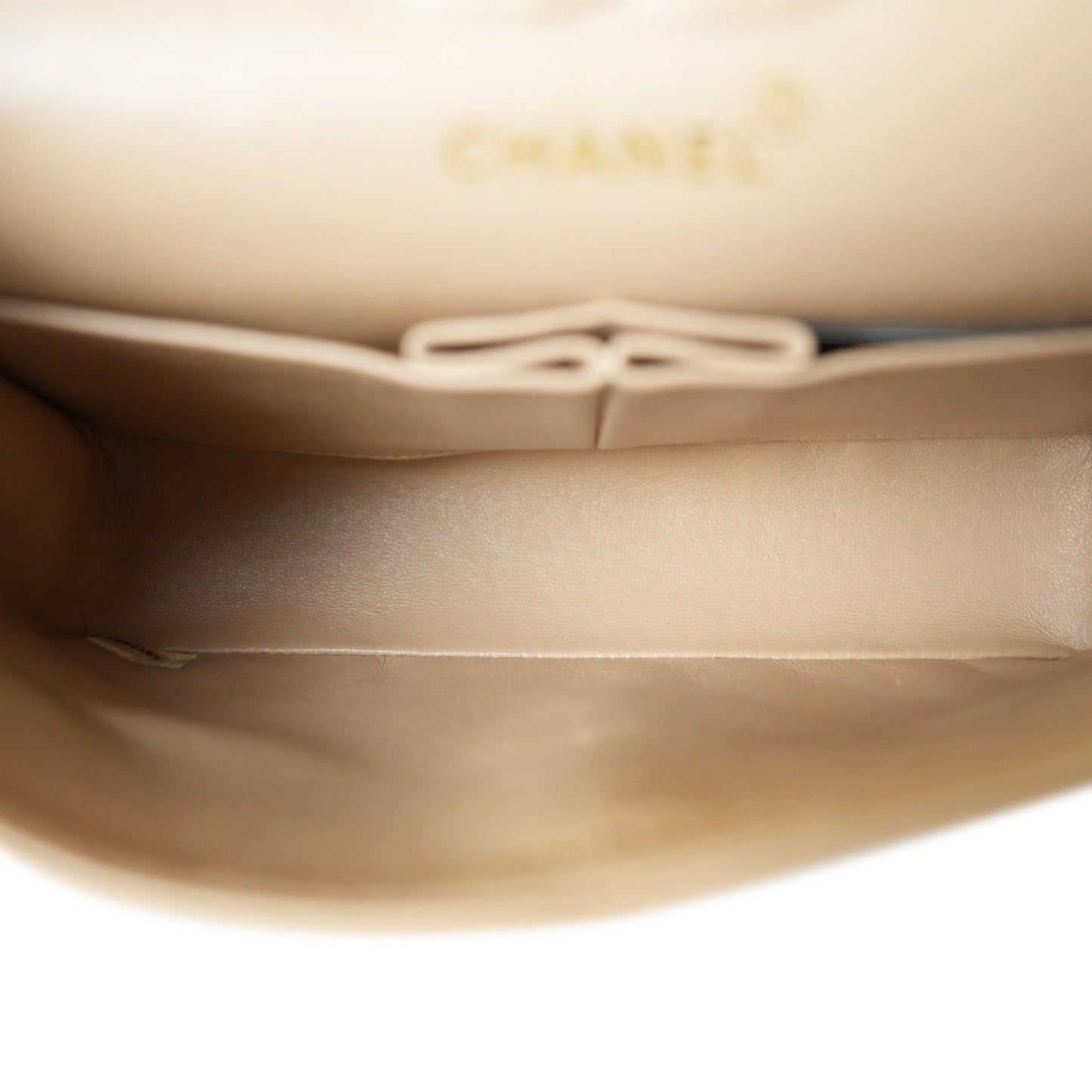 Vintage Light Beige Lambskin Quilted Classic Flap Small GHW