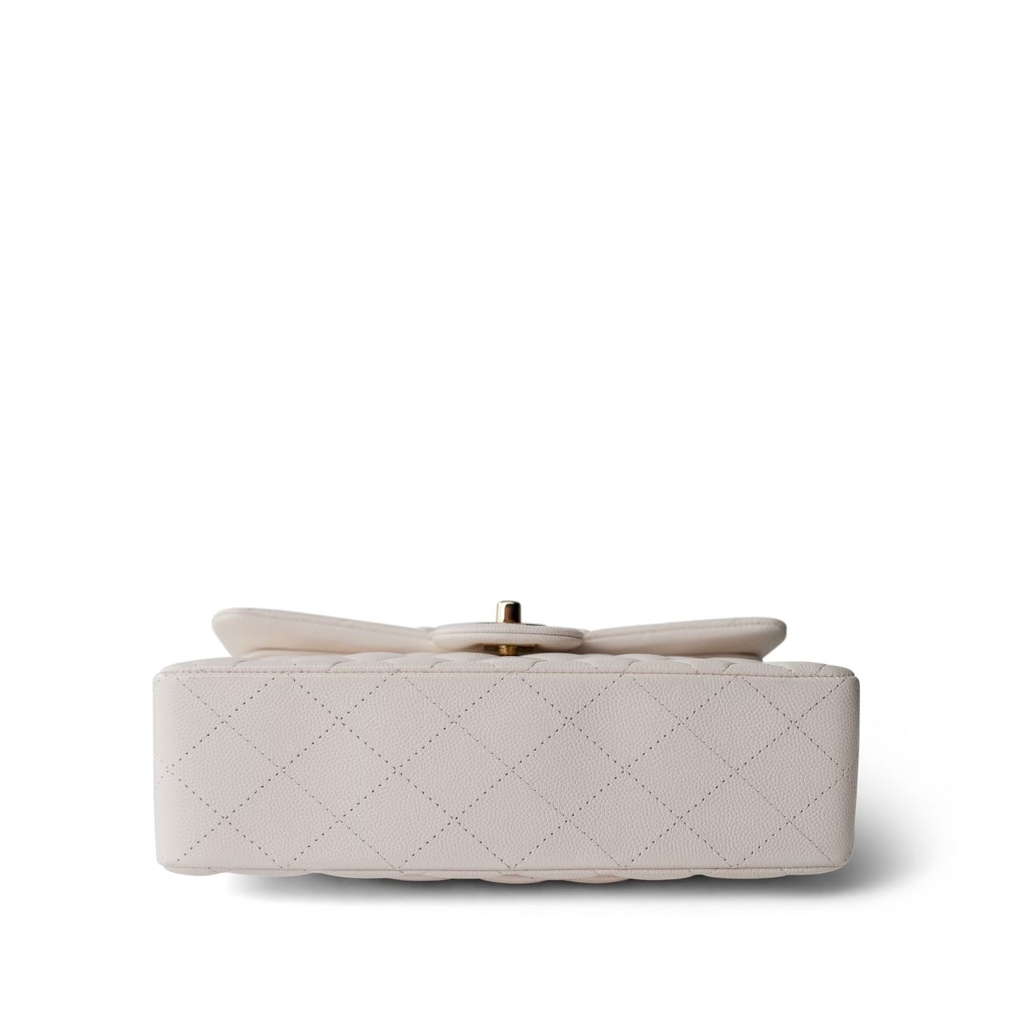 21S White Caviar Quilted Classic Flap Small LGHW