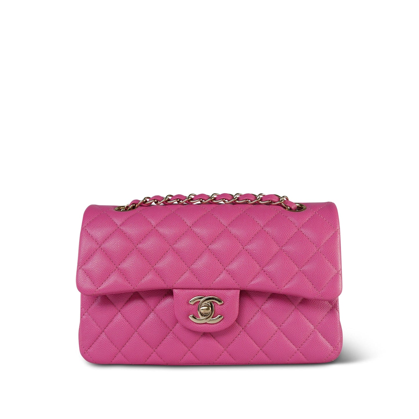 20S Pink Caviar Quilted Classic Flap Small LGHW