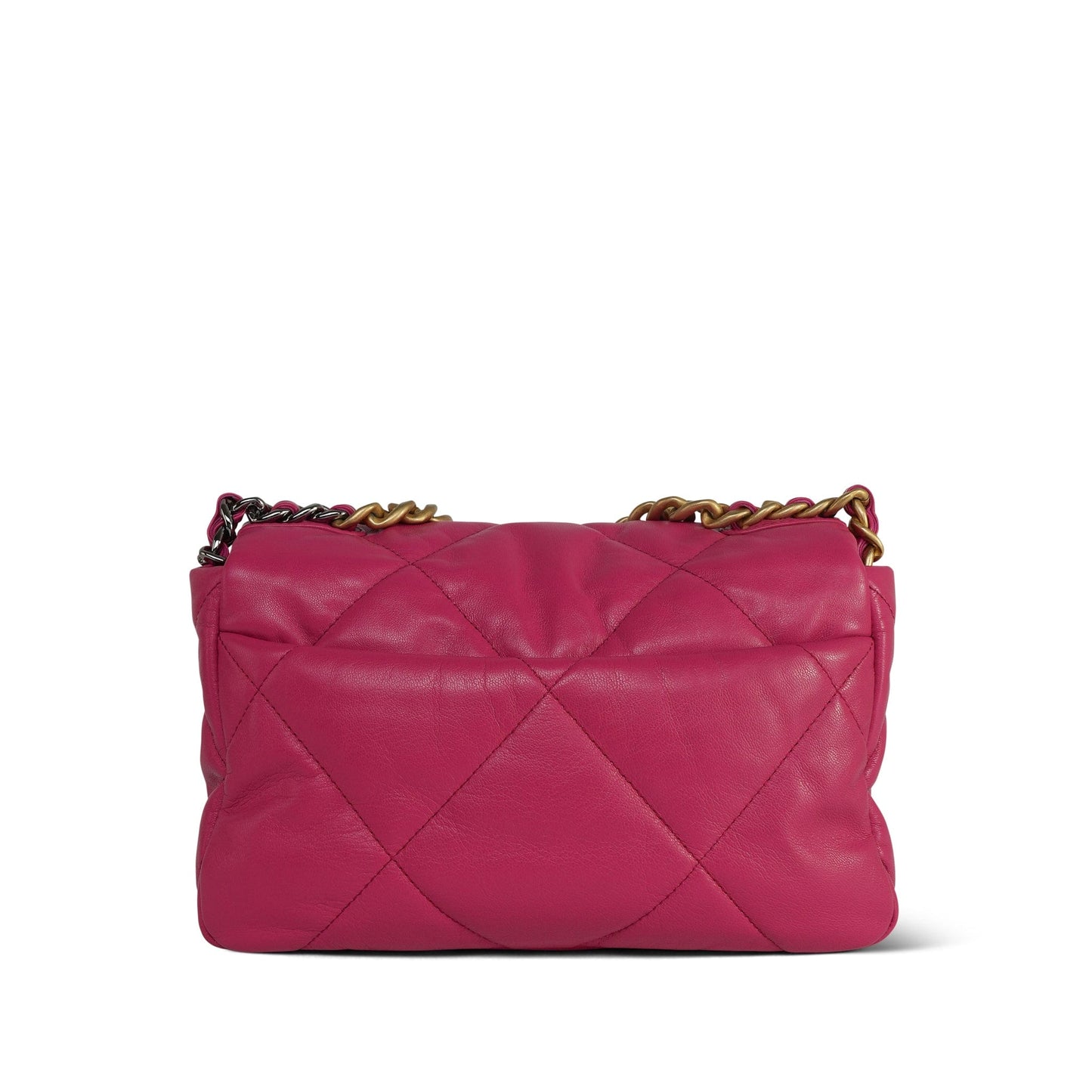 20A Pink Goatskin Quilted 19 Flap Small Mixed Hardware