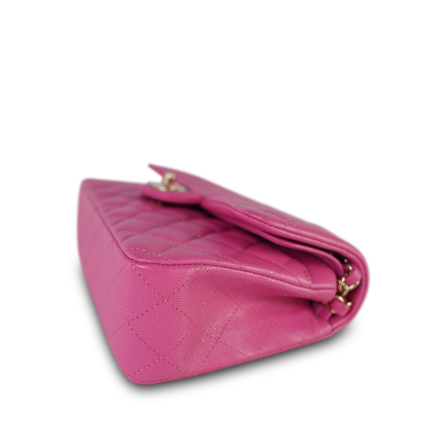 20S Pink Caviar Quilted Classic Flap Small LGHW