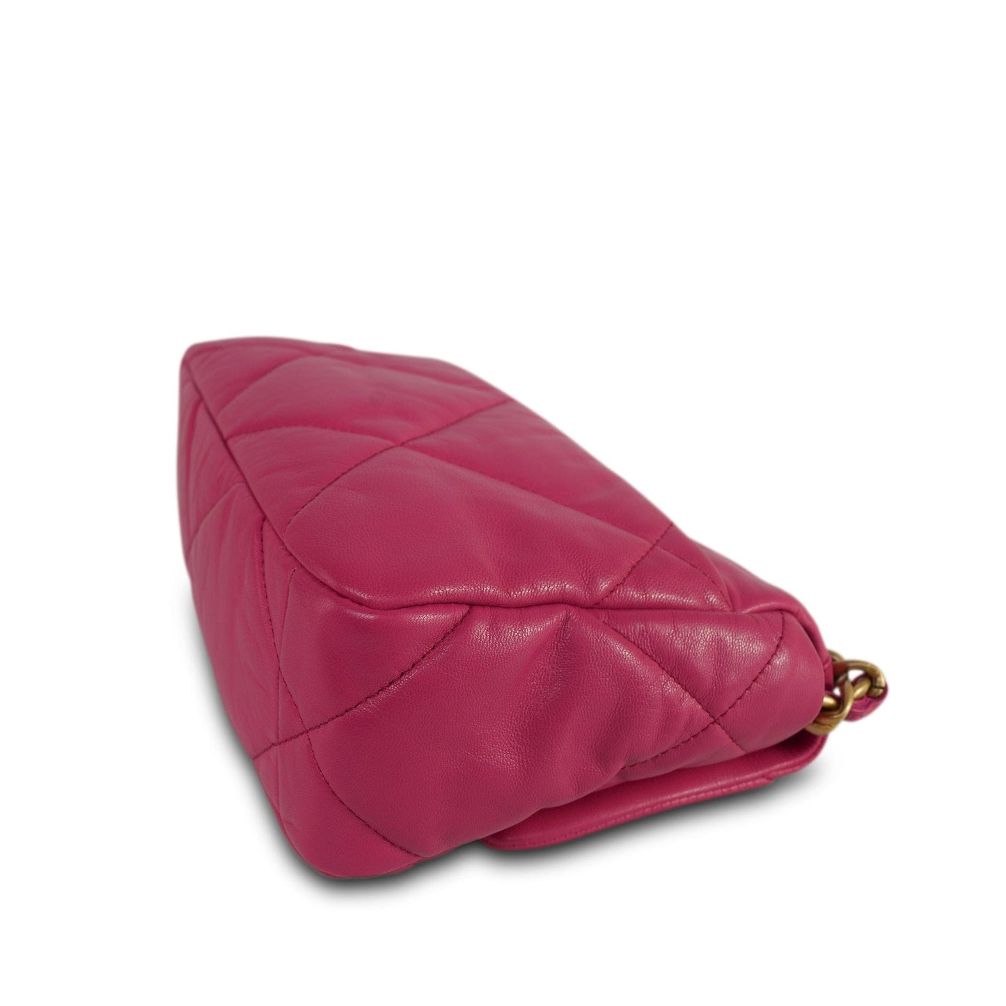 20A Pink Goatskin Quilted 19 Flap Small Mixed Hardware