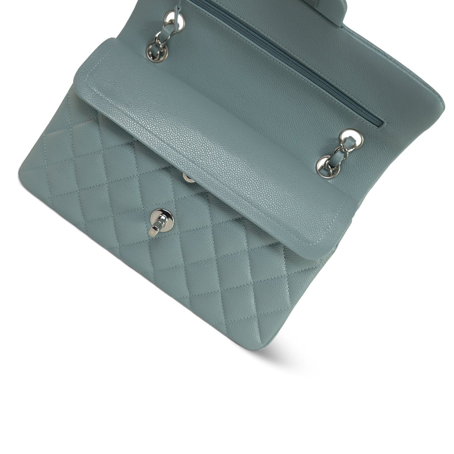 20B Blue Caviar Quilted Classic Flap Small Silver Hardware