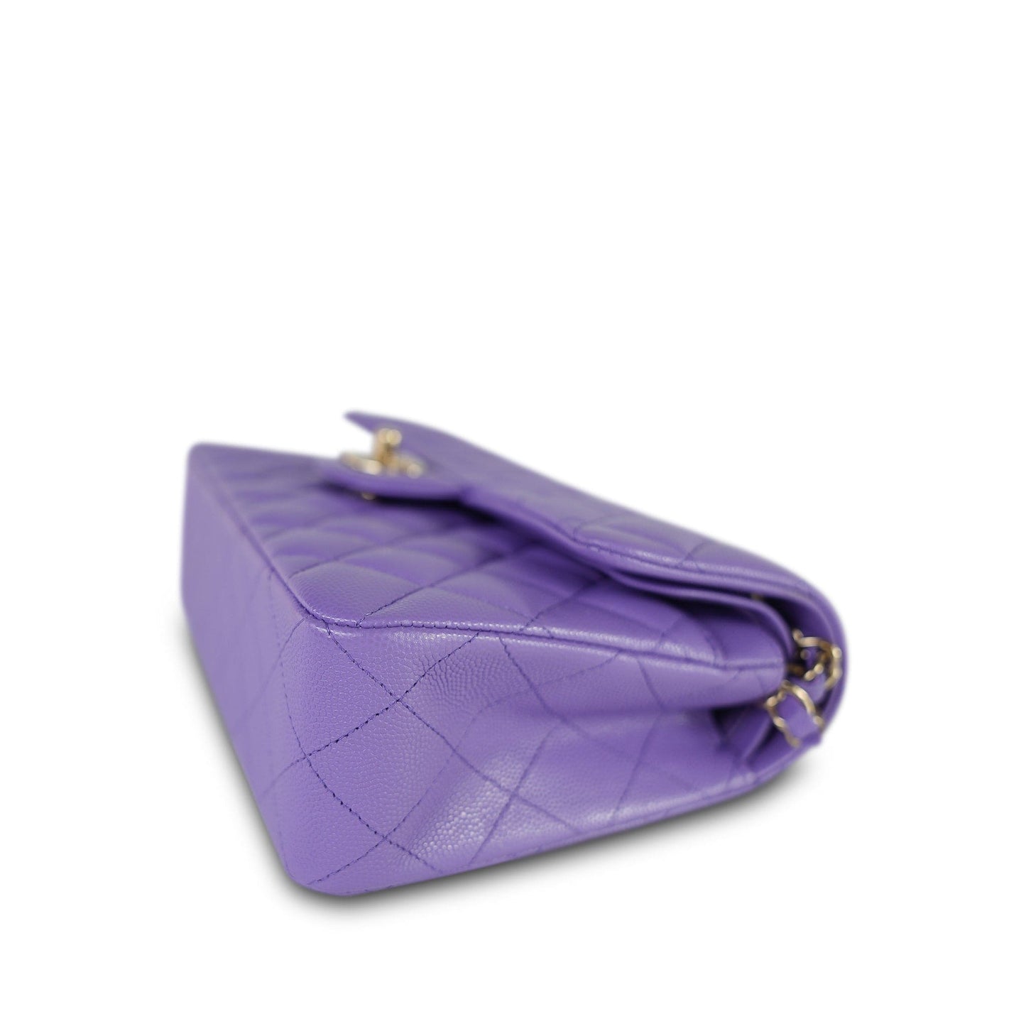 20S Purple Caviar Quilted Classic Flap Small LGHW