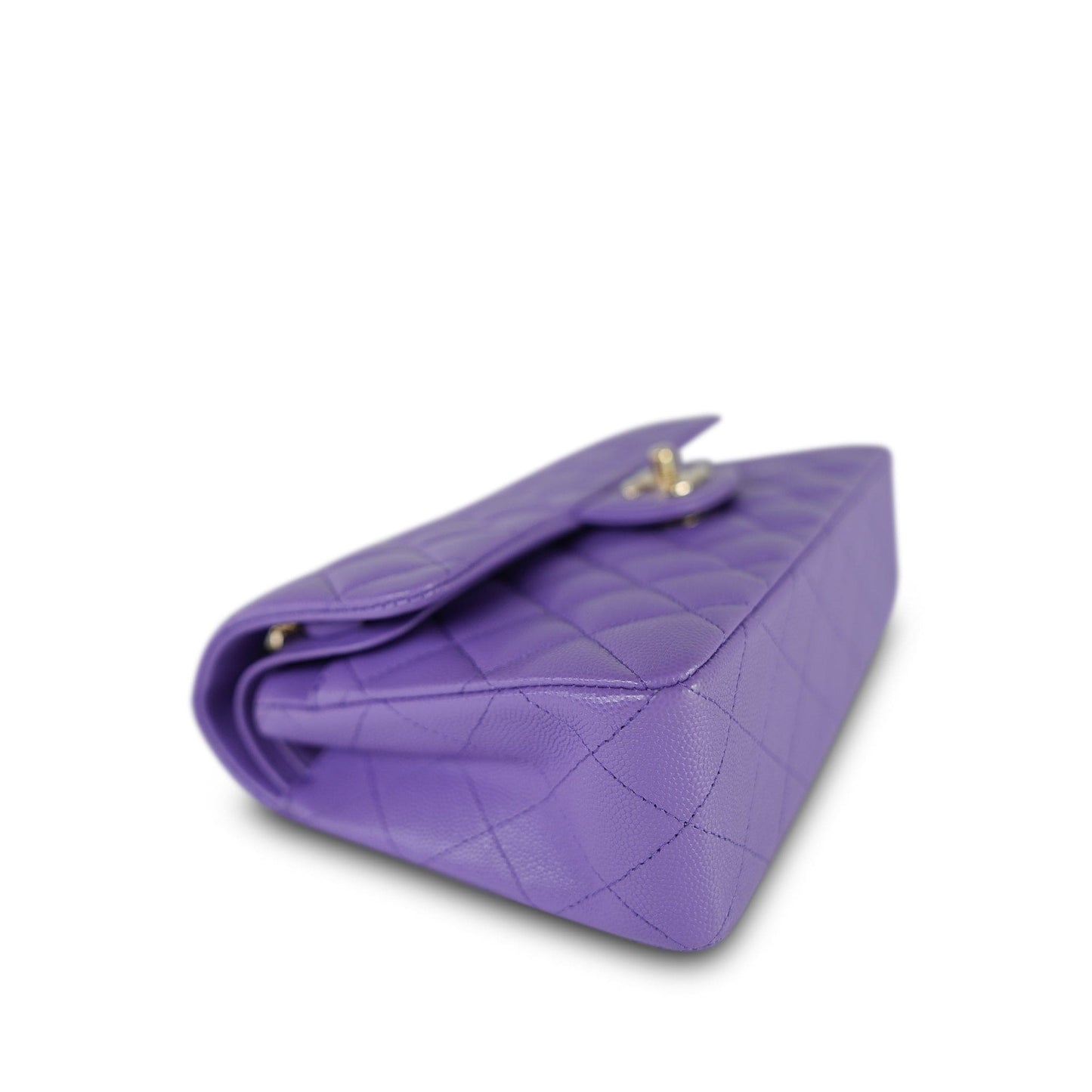 20S Purple Caviar Quilted Classic Flap Small LGHW