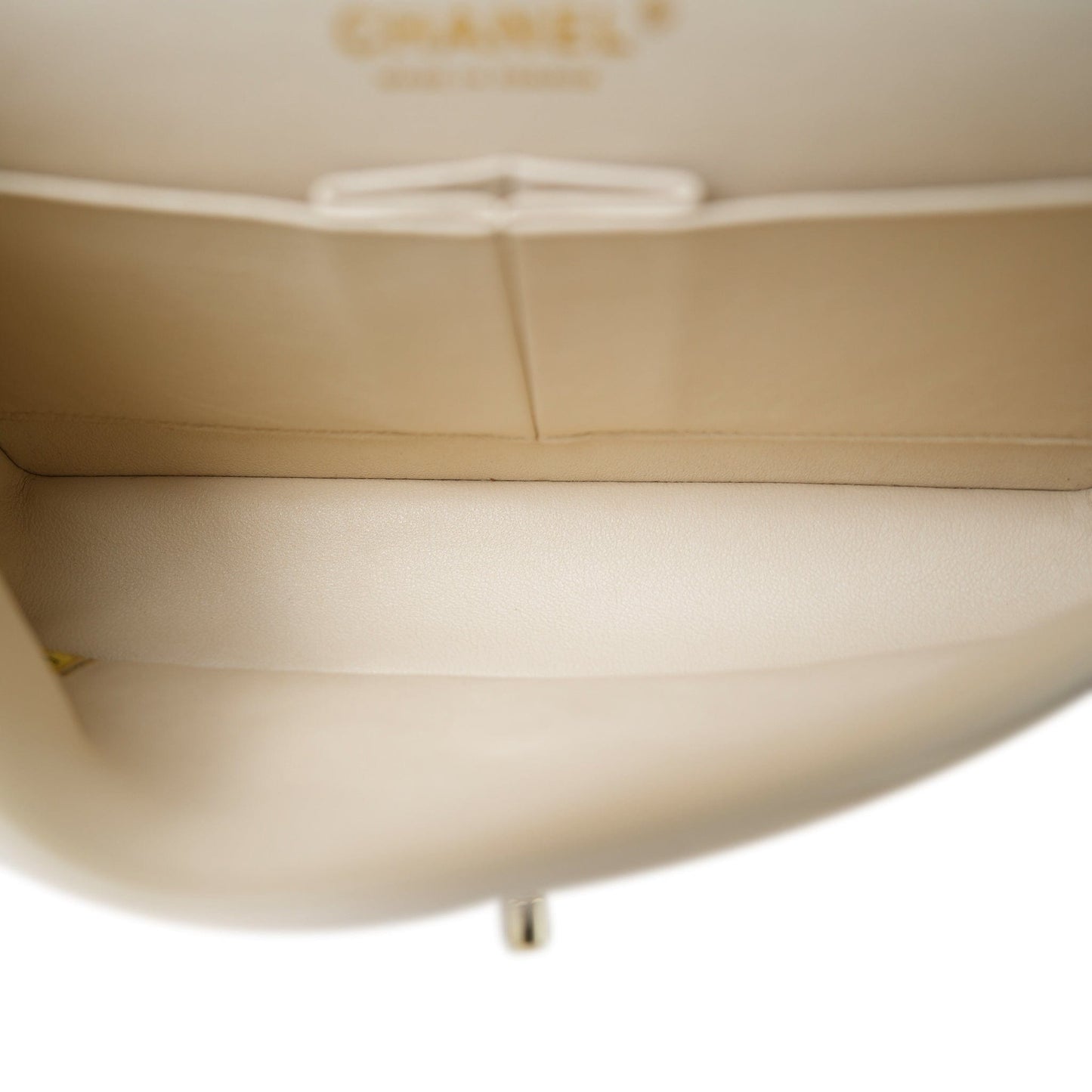 20C Light Beige Caviar Quilted Classic Flap Medium Light Gold Hardware