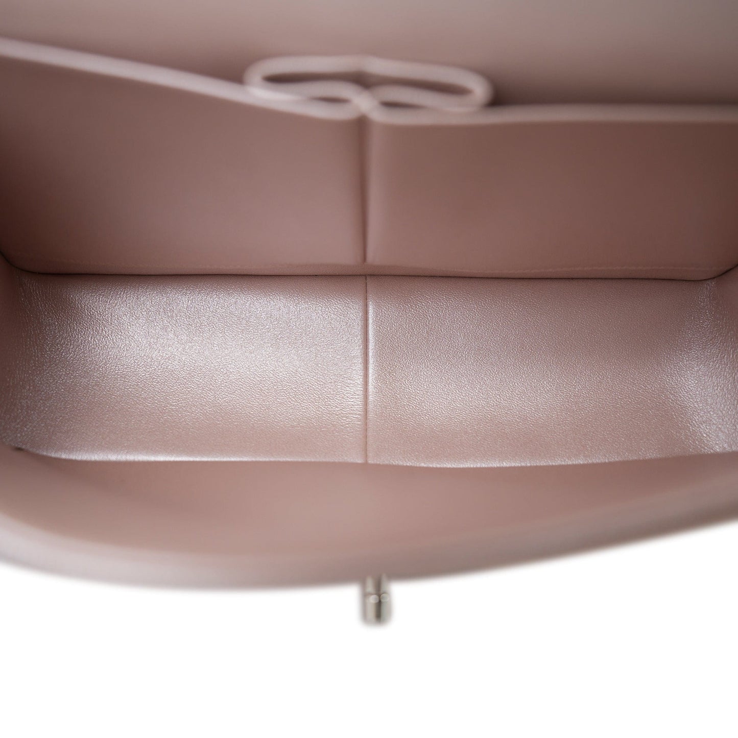 17B Rose Gold Iridescent Chevron Caviar Quilted Jumbo Classic Flap Silver Hardware