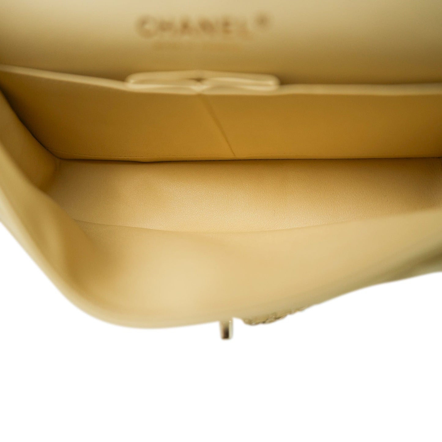 21C Yellow Lambskin Quilted Classic Flap Small Light Gold Hardware