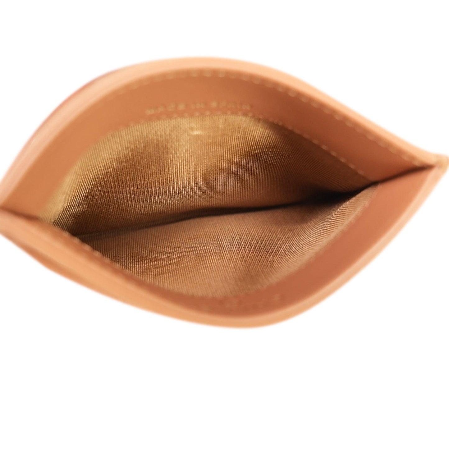 21K Caramel Lambskin Quilted 19 Card Holder Aged Gold Hardware